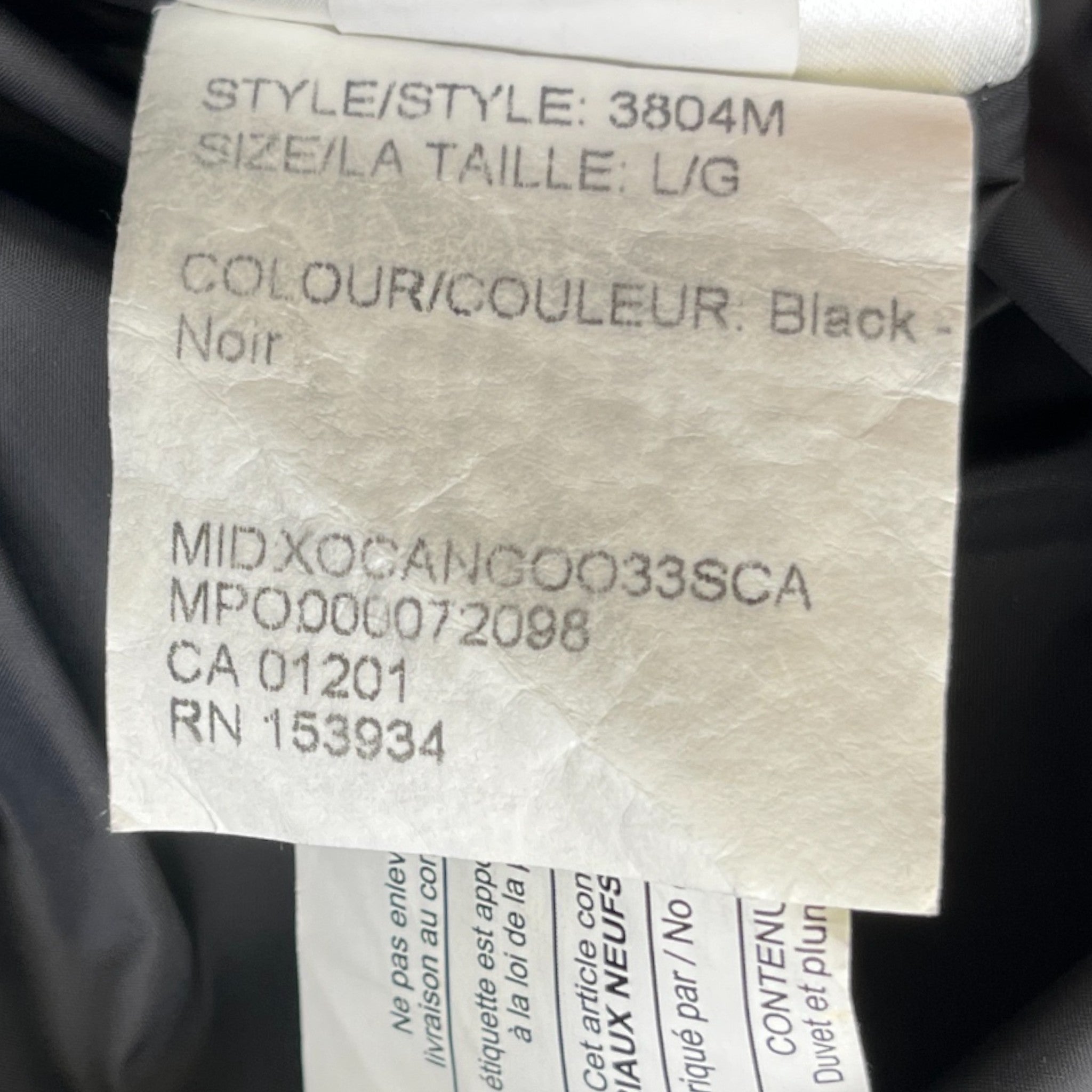 Men's Macmillan Down Jacket Black Size L