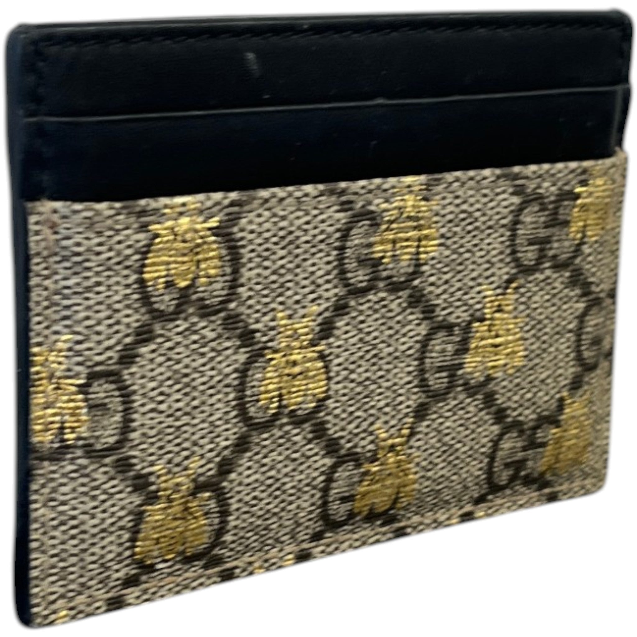 Men's Gg Supreme Bee Card Holder Black