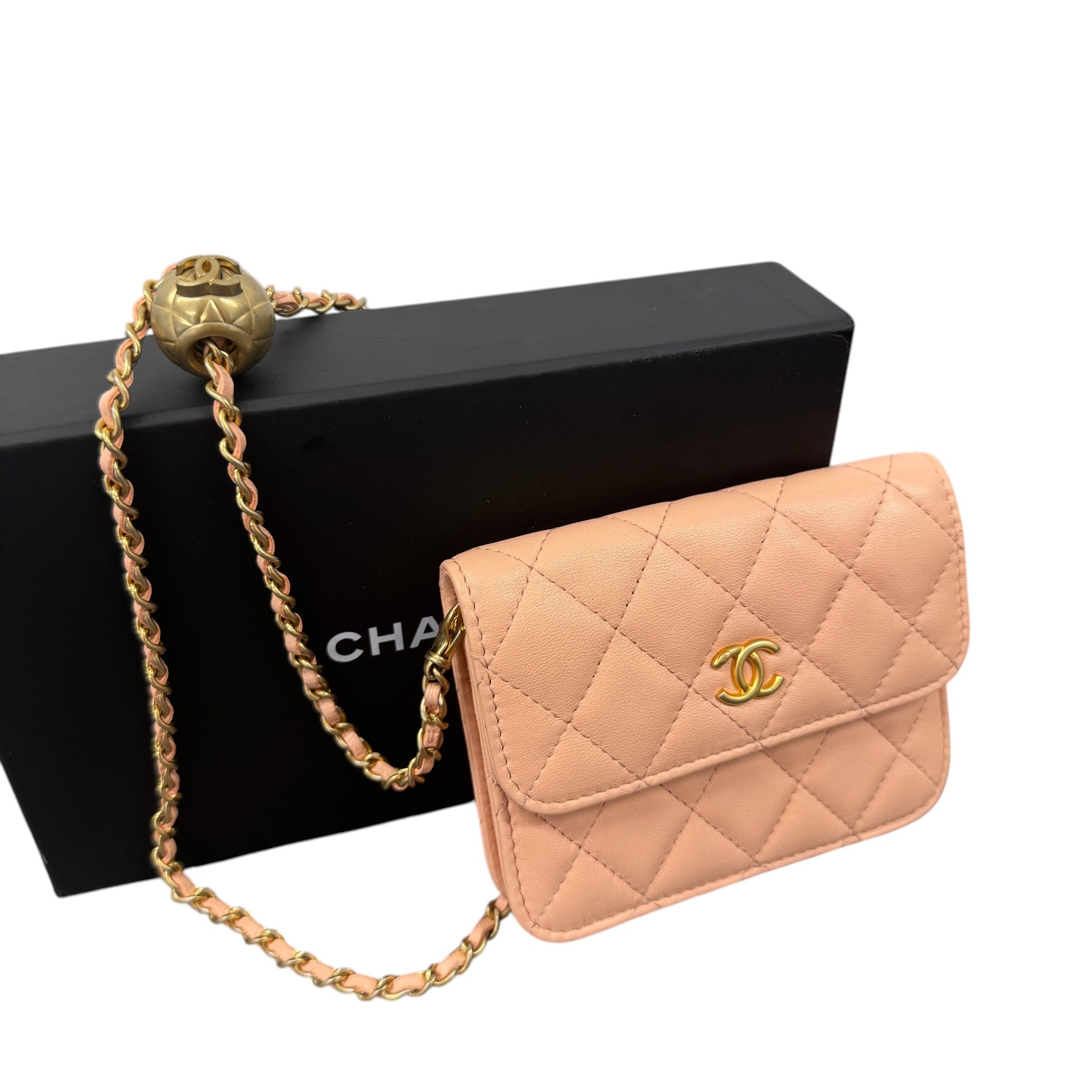 Women's Pearl Crush Wallet On Chain Handbag Pink