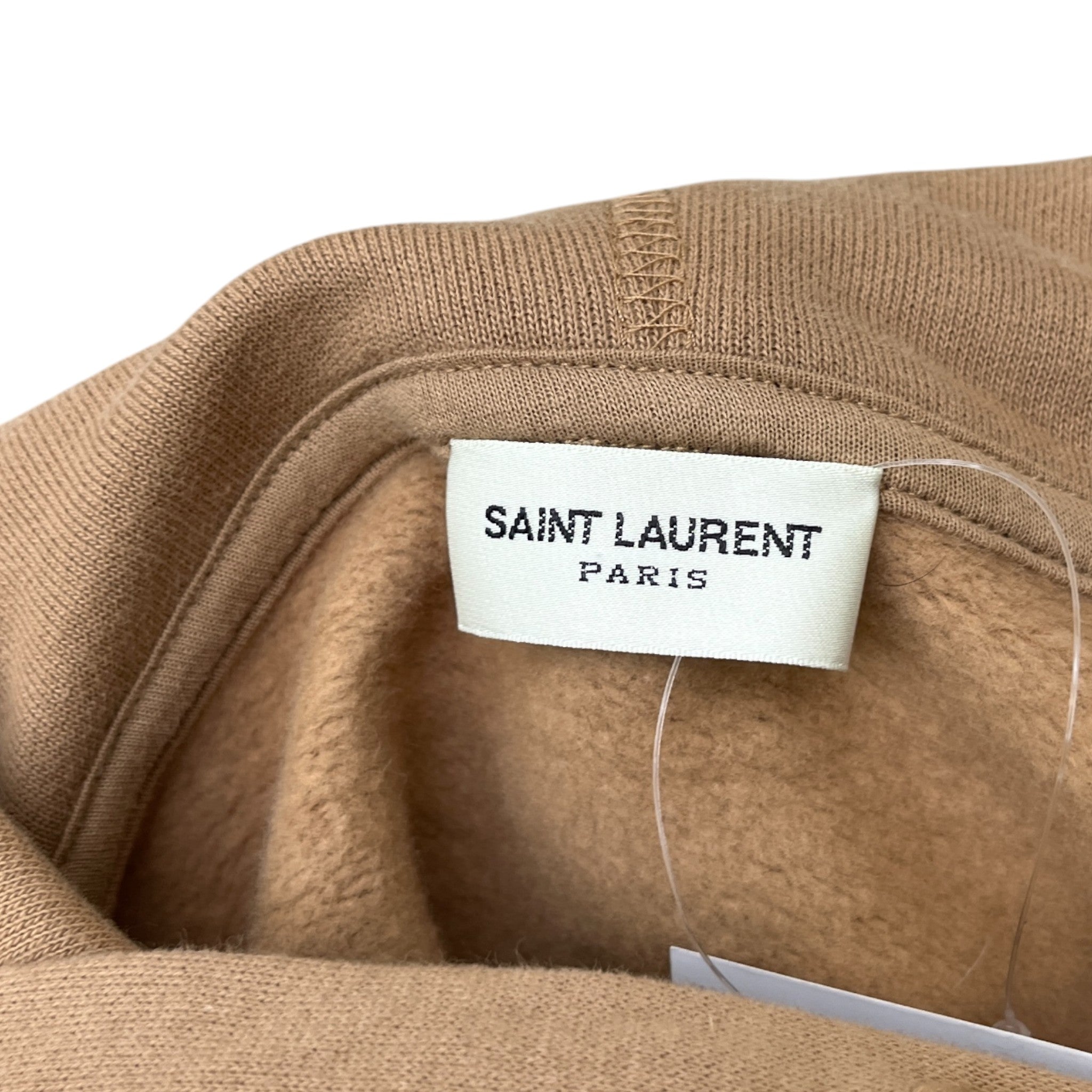 Men's Logo Print Hoodie Brown Size XS