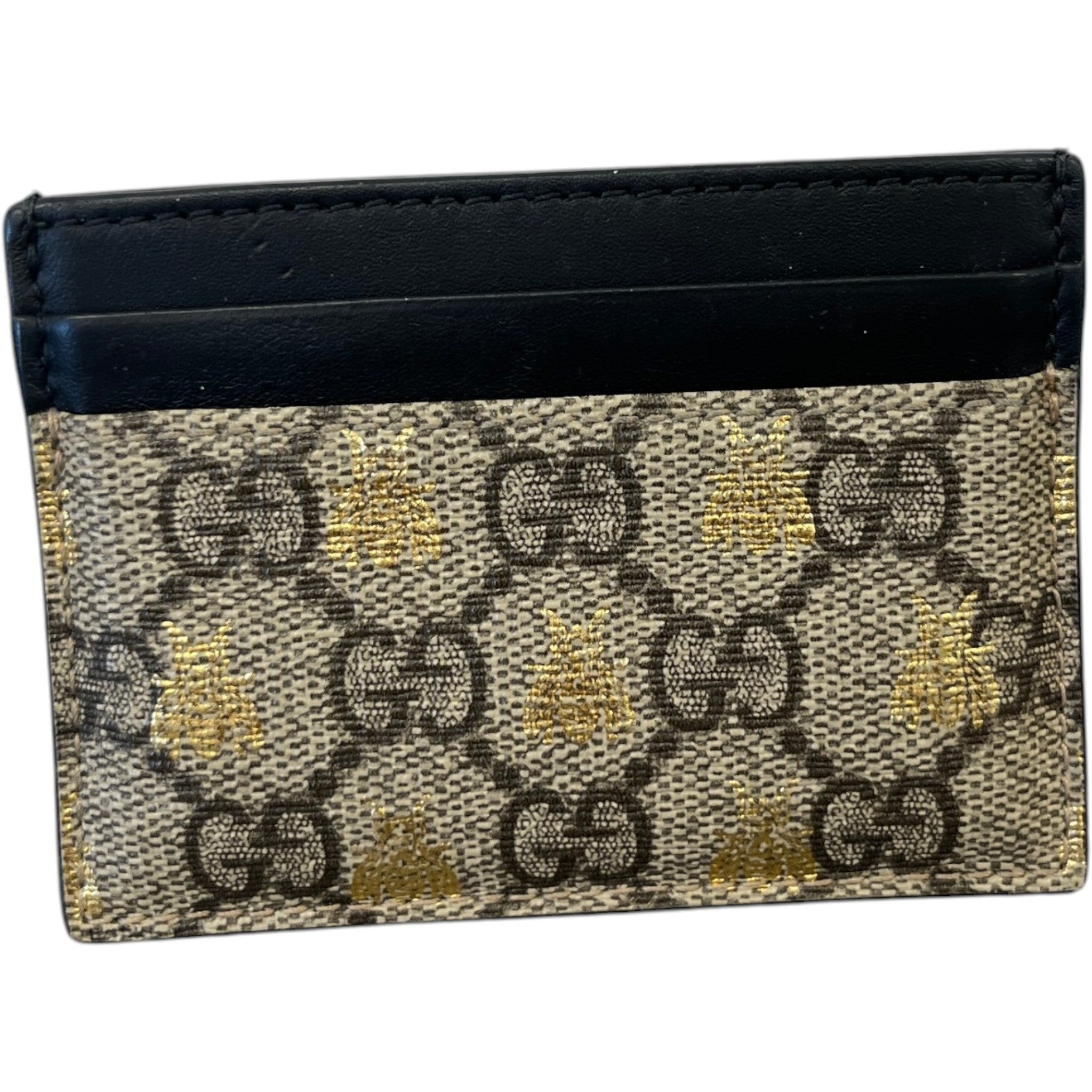 Men's Gg Supreme Bee Card Holder Black