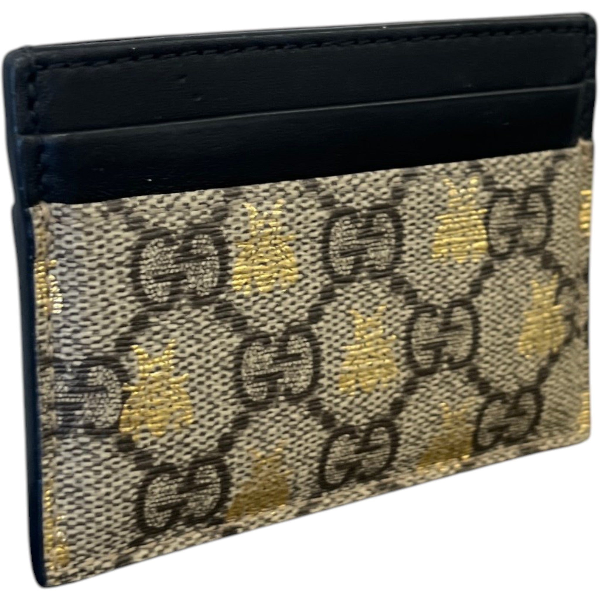 Men's Gg Supreme Bee Card Holder Black