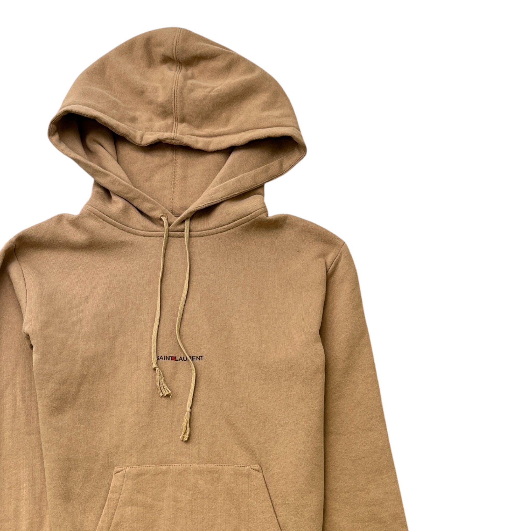 Men's Logo Print Hoodie Brown Size XS