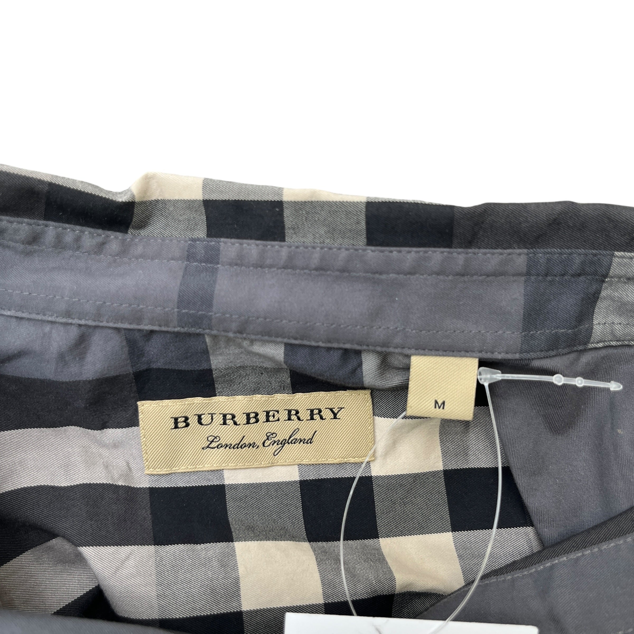 Men's Nova Check Long Sleeve Shirt Grey Size M