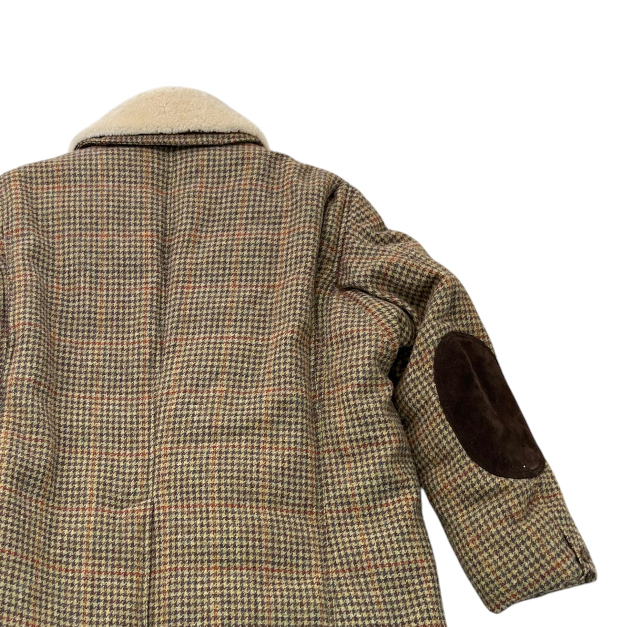 Men's Houndstooth Down Jacket Brown Size 6 / XXXL