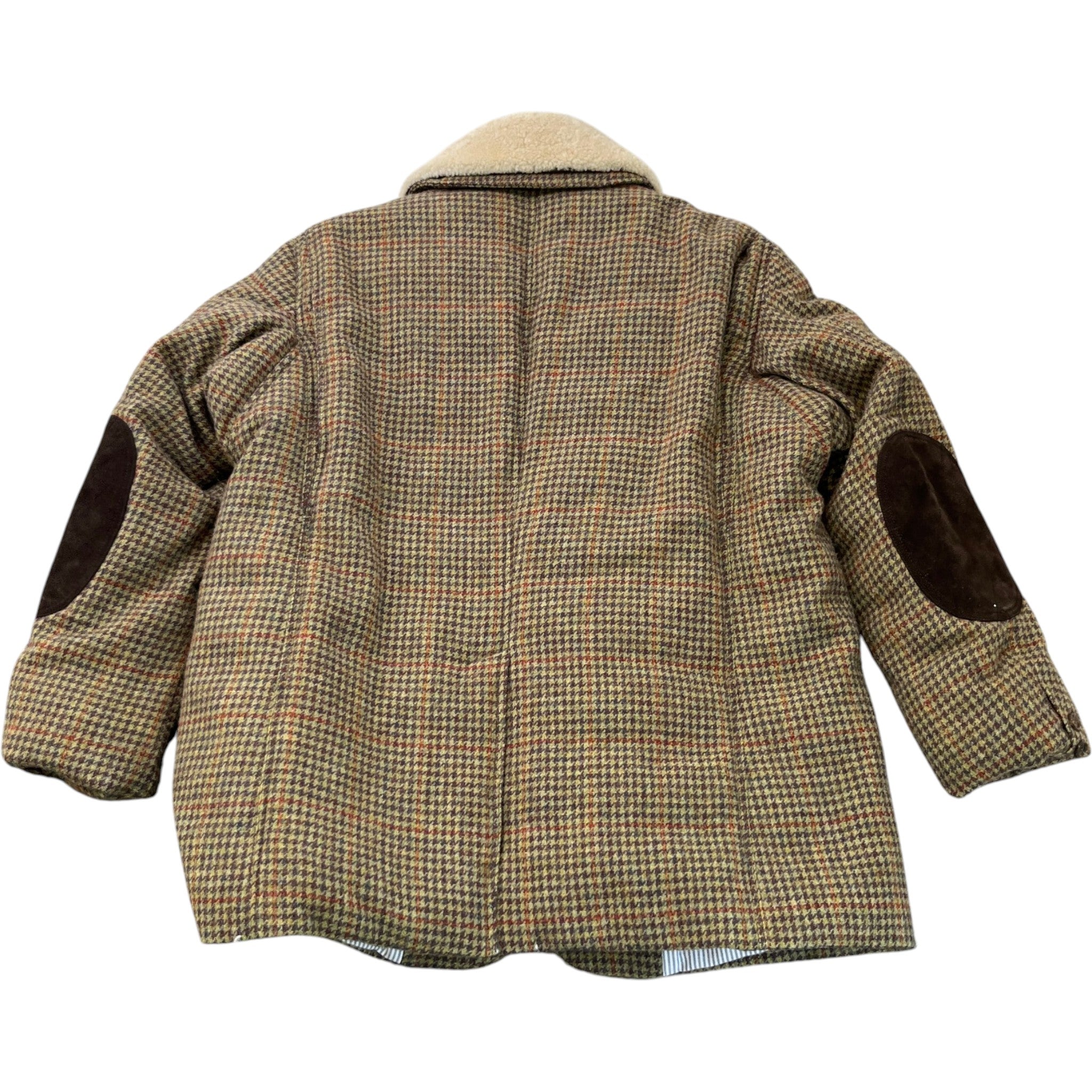 Men's Houndstooth Down Jacket Brown Size 6 / XXXL