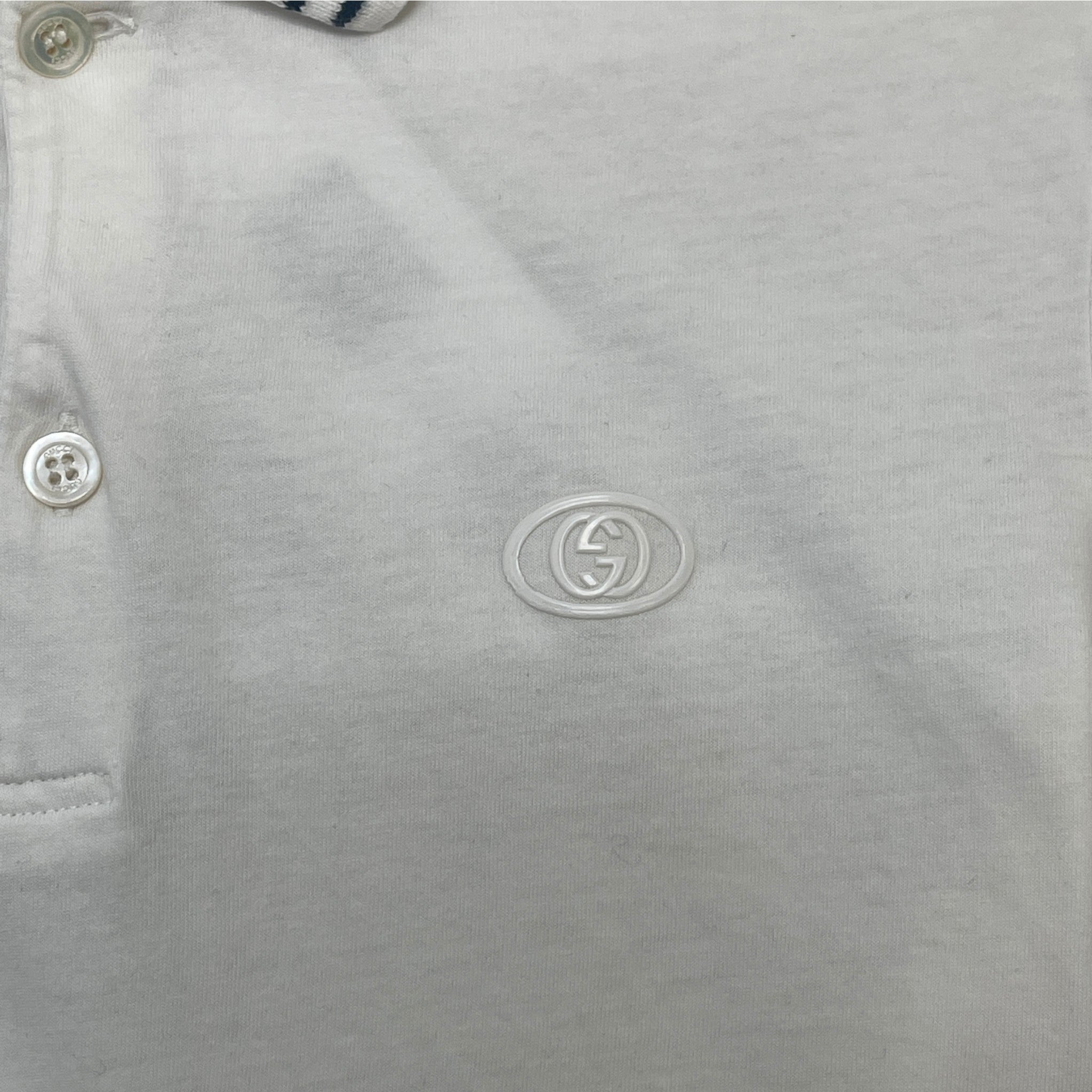 Men's Gg Marmont Logo Polo Shirt White Size M