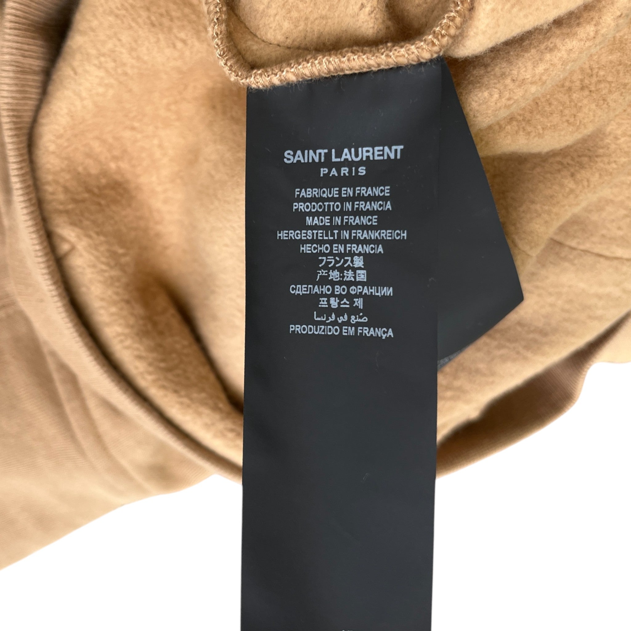 Men's Logo Print Hoodie Brown Size XS