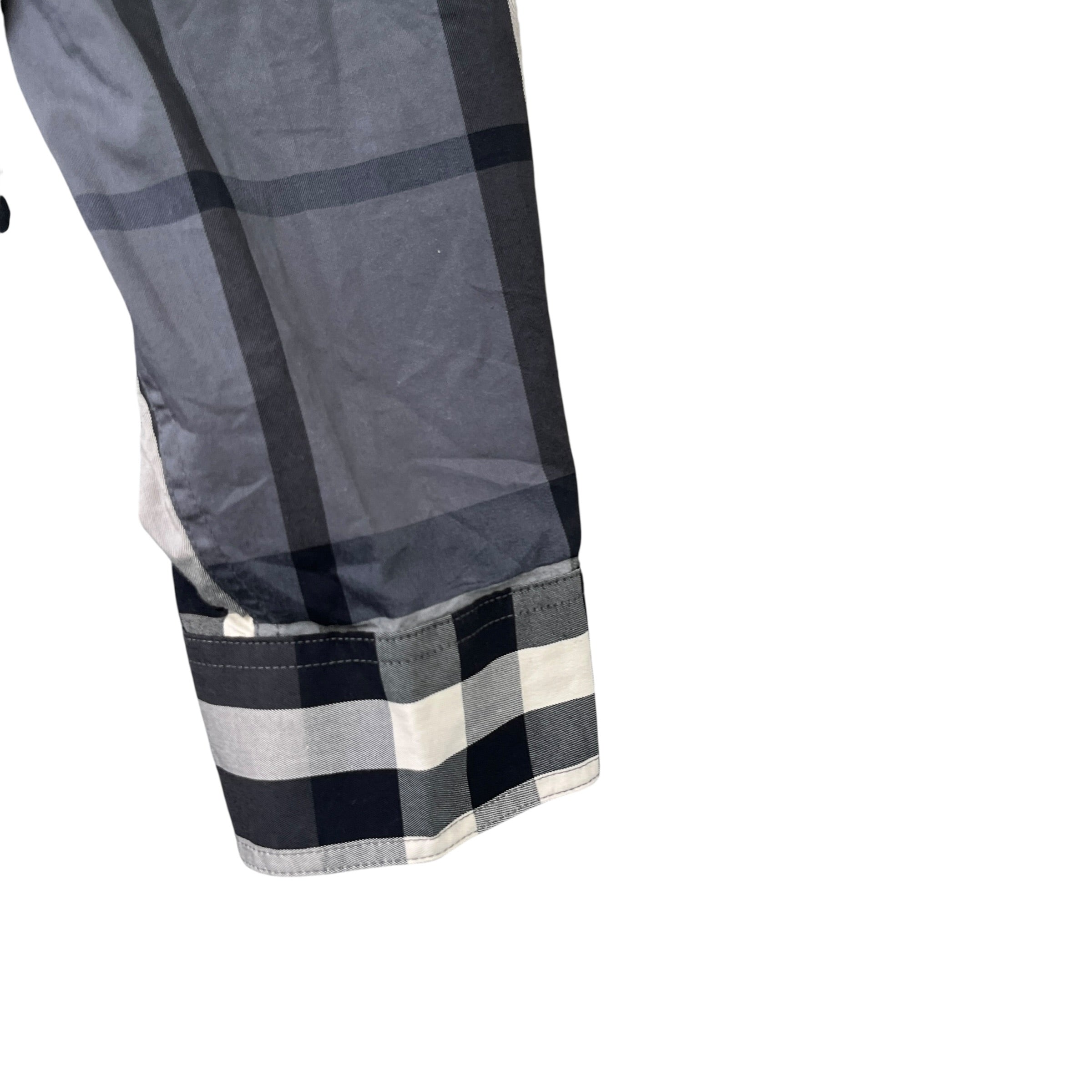 Men's Nova Check Long Sleeve Shirt Grey Size M