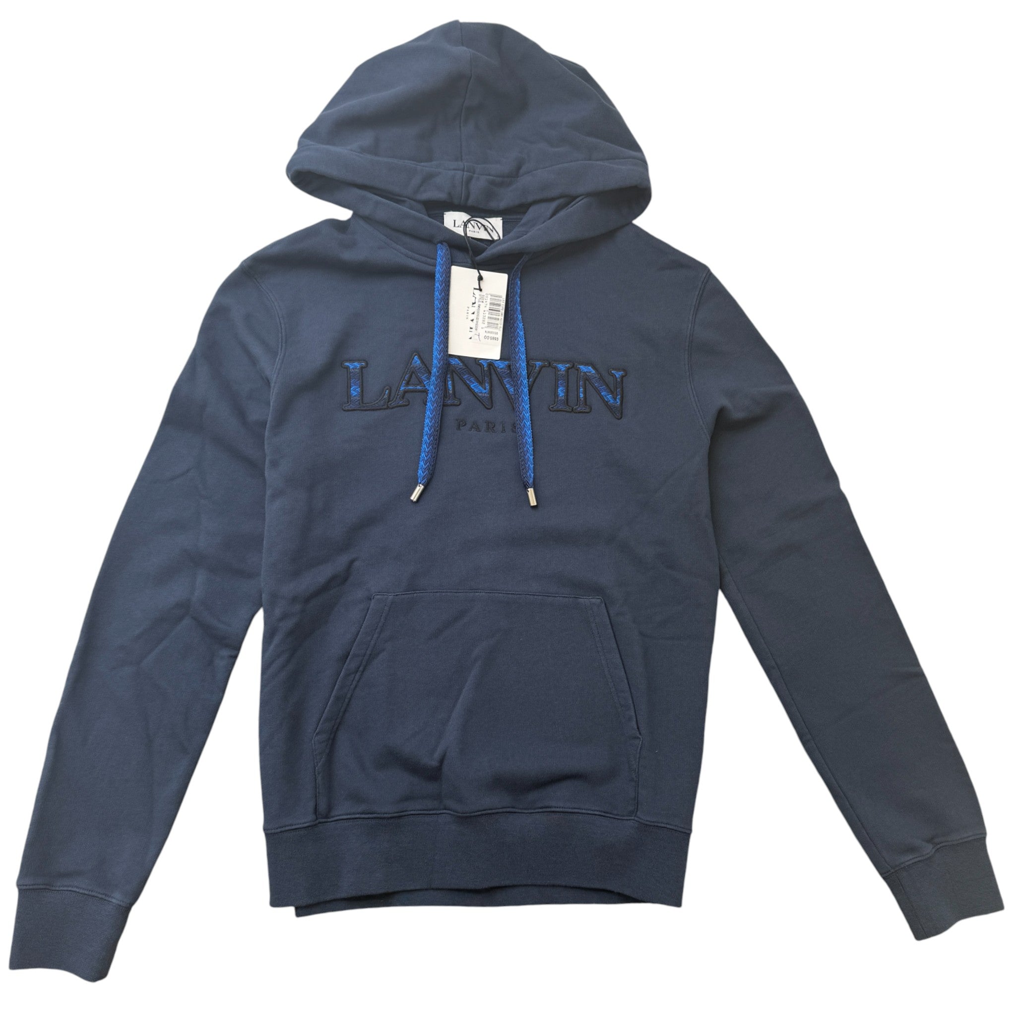 Men's Embroidered Logo Hoodie Navy Size M