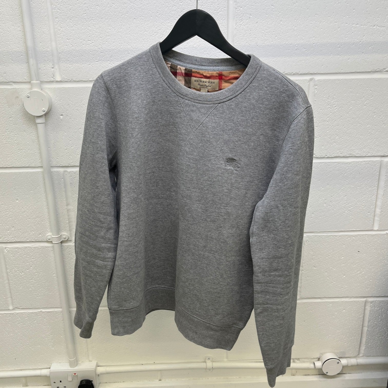 Men's Embroidered Logo Jumper Grey Size M