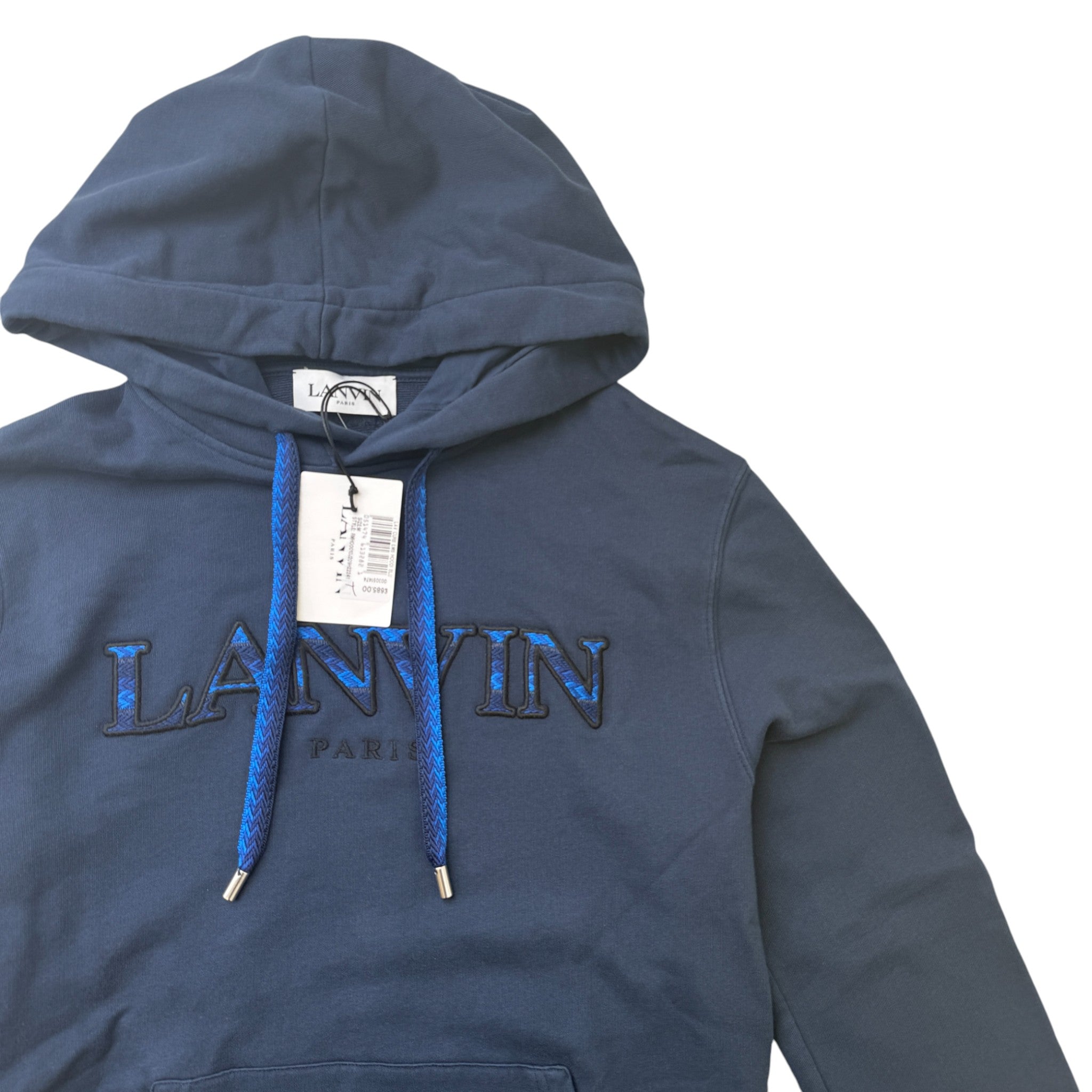 Men's Embroidered Logo Hoodie Navy Size M