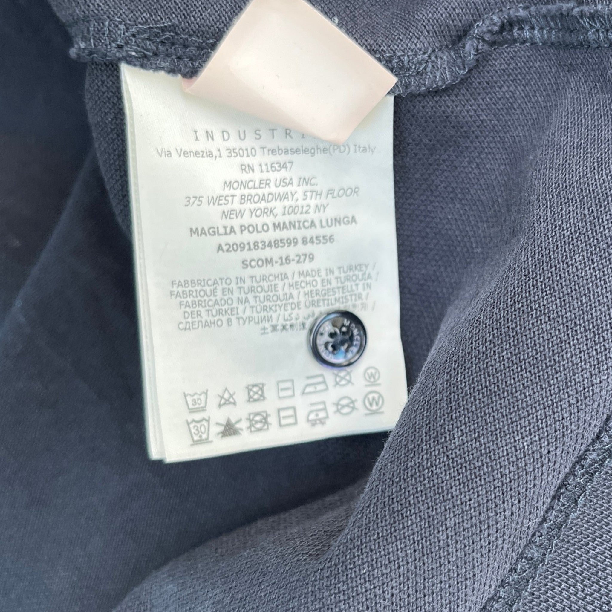 Men's Maglia Polo Shirt Navy Size L