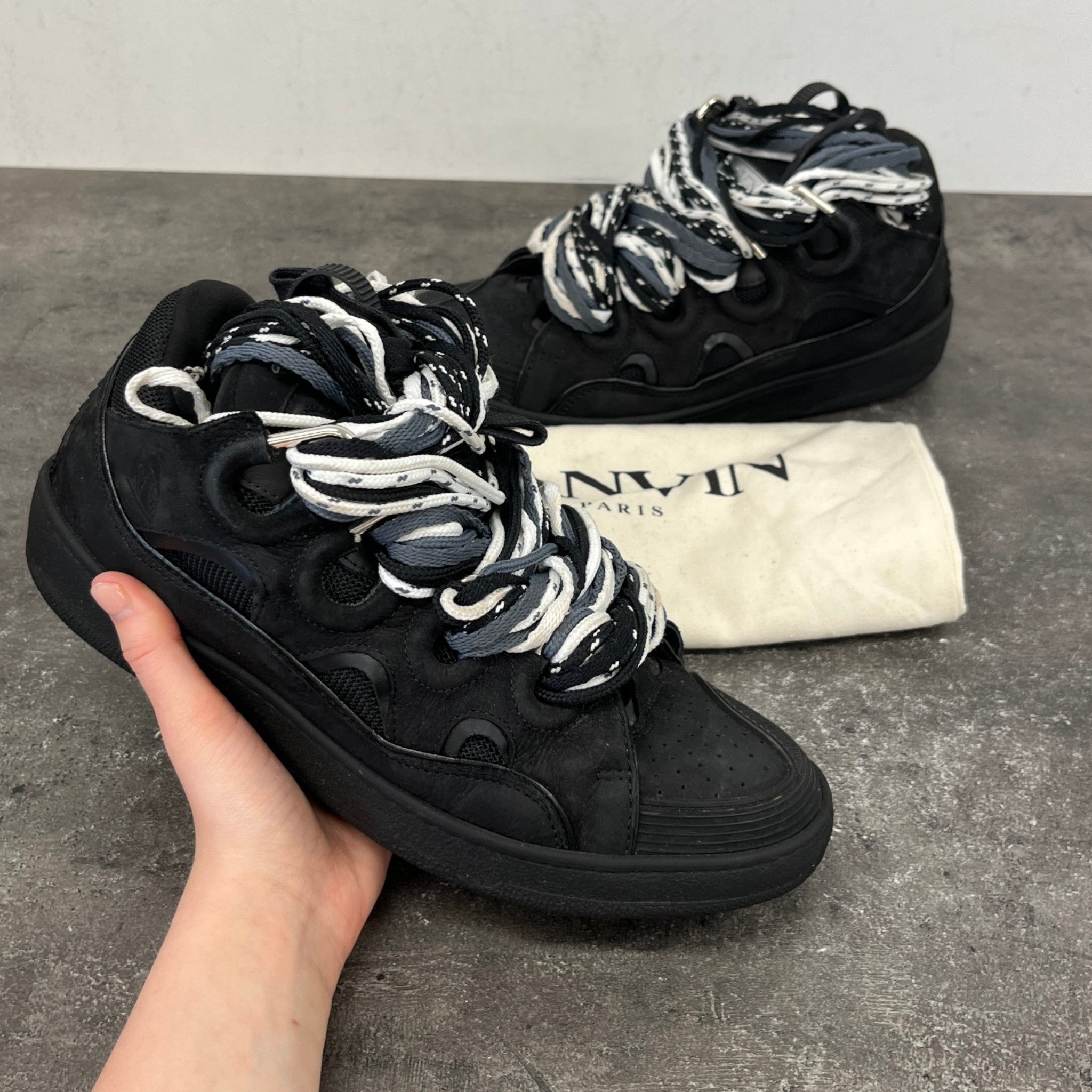 Men's Curb Low Trainers Black Size EU 42 / UK 8