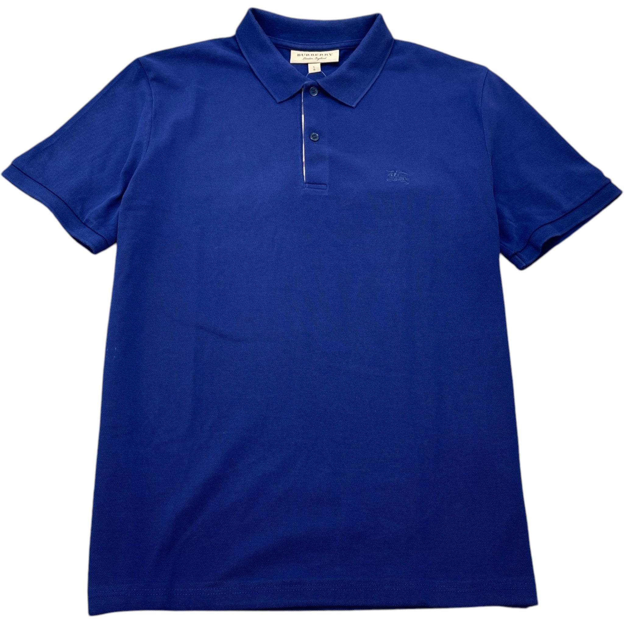 Men's Embroidered Logo Polo Shirt Blue Size L