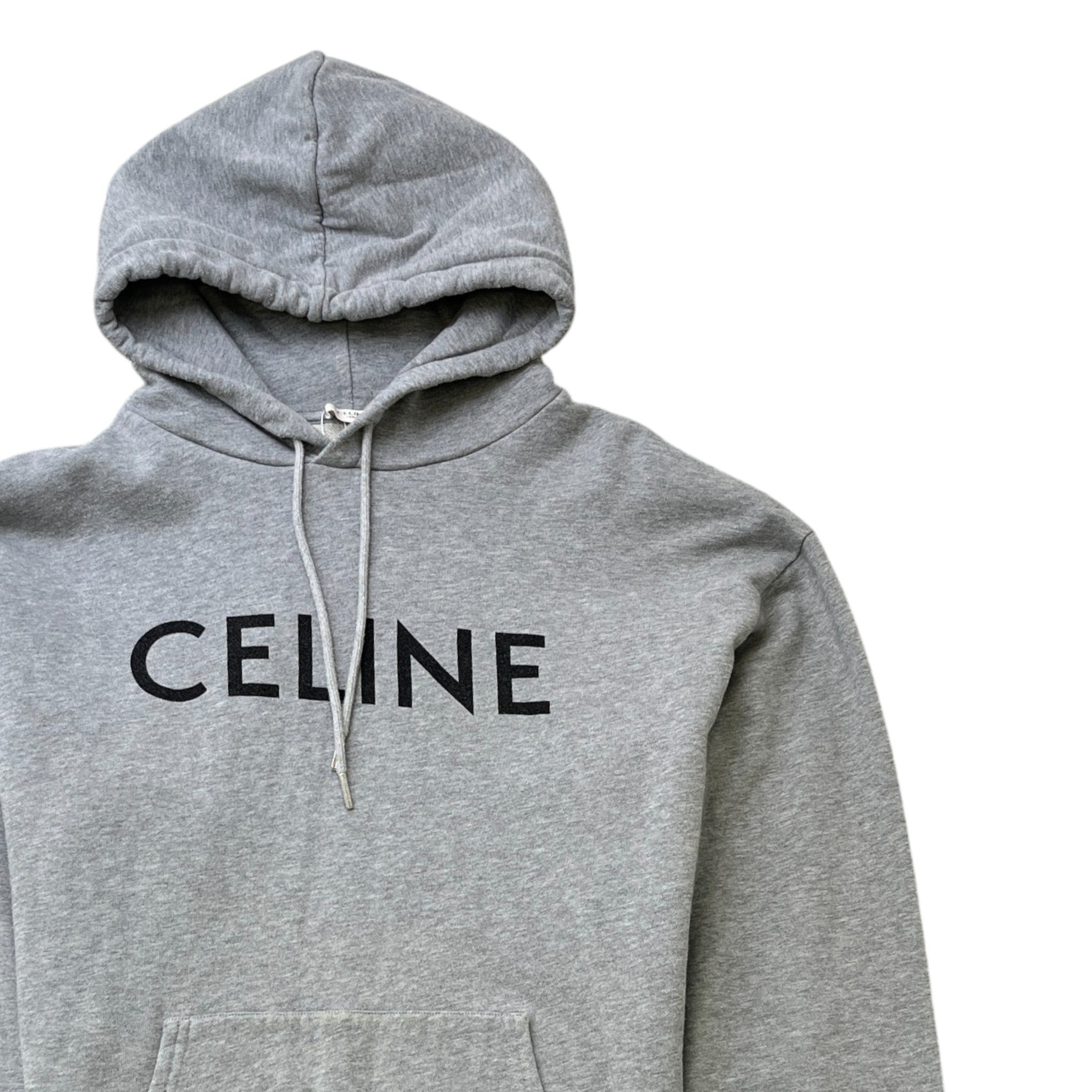 Men's Logo Print Hoodie Grey Size L