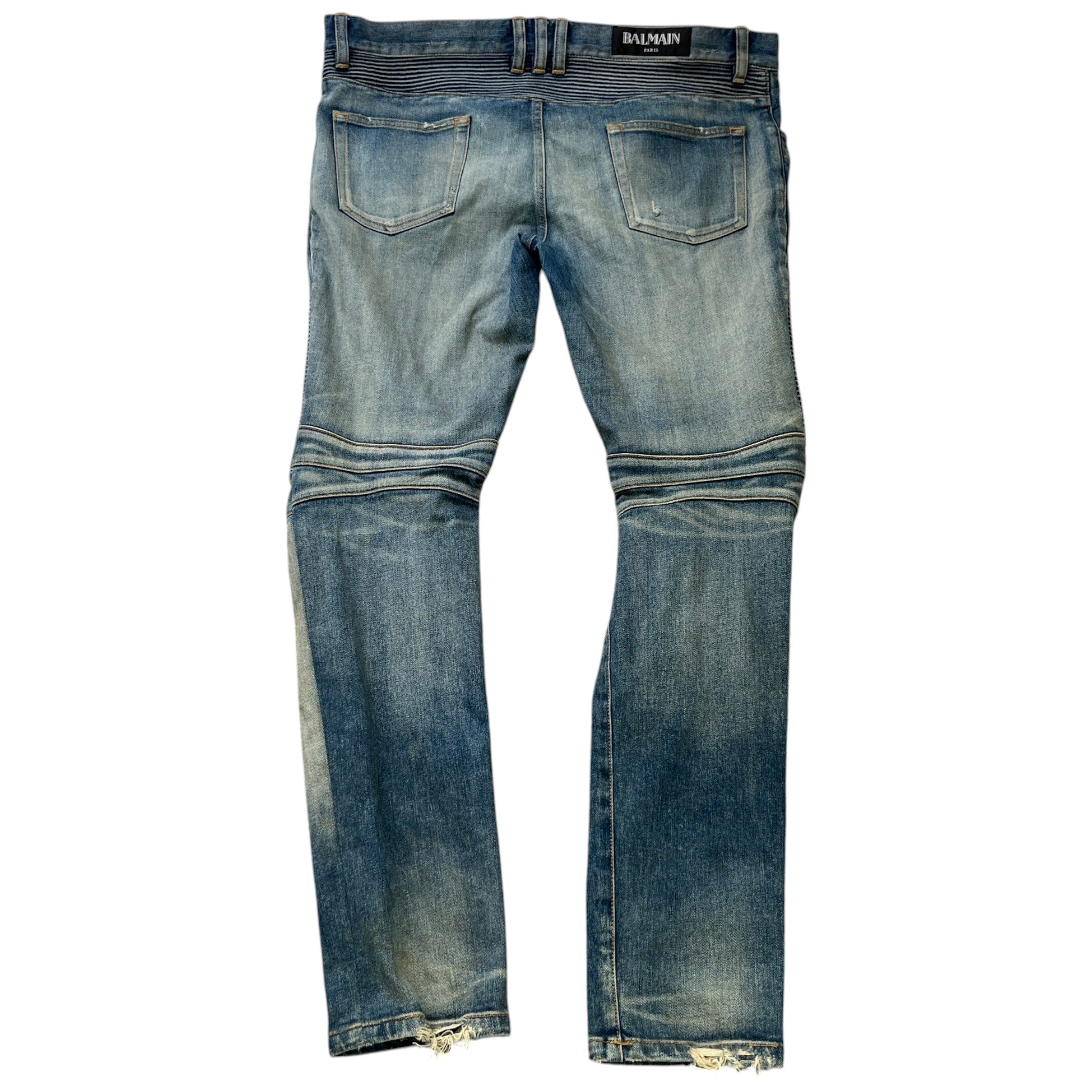 Men's Distressed Biker Jeans Blue Size IT 52 / UK 36