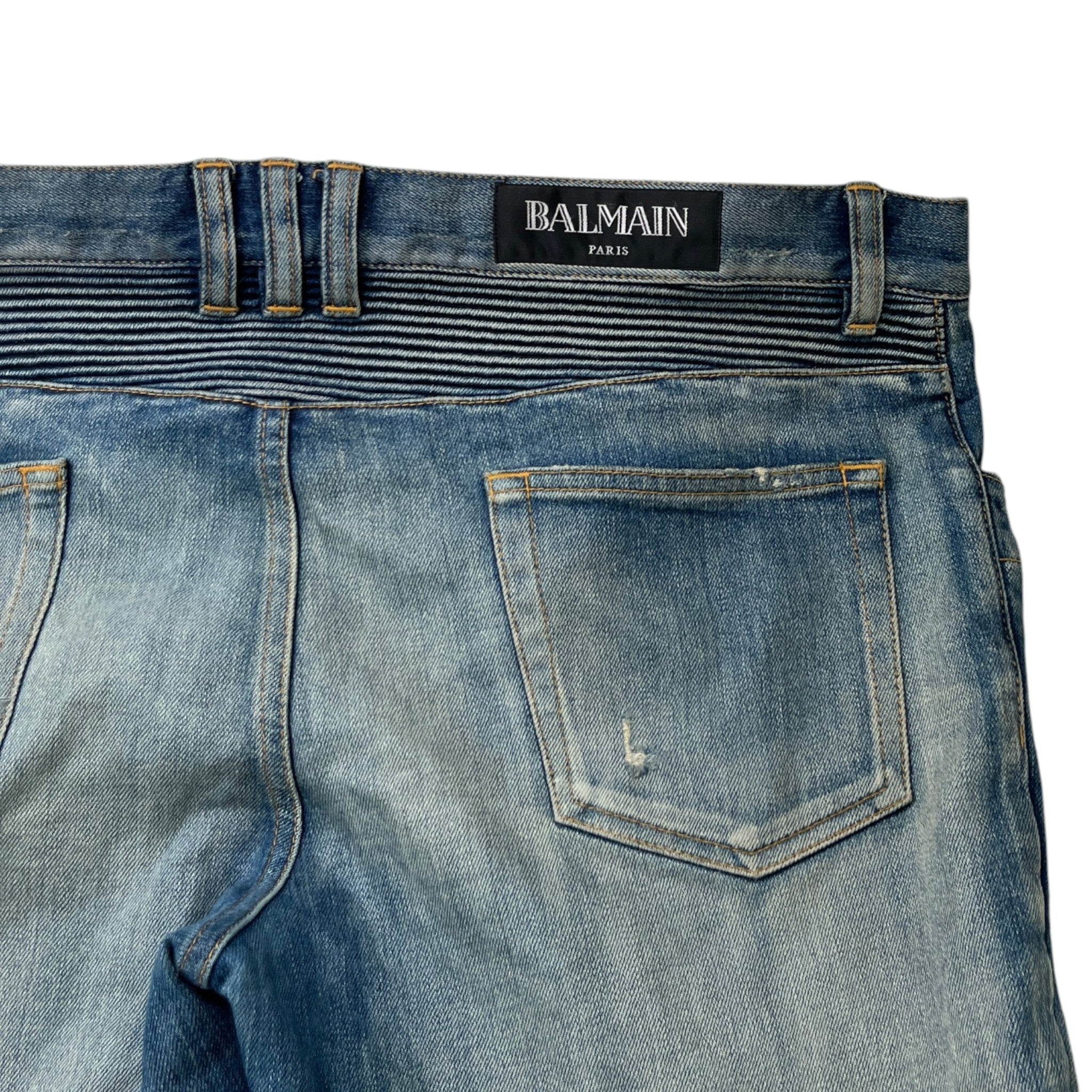 Men's Distressed Biker Jeans Blue Size IT 52 / UK 36