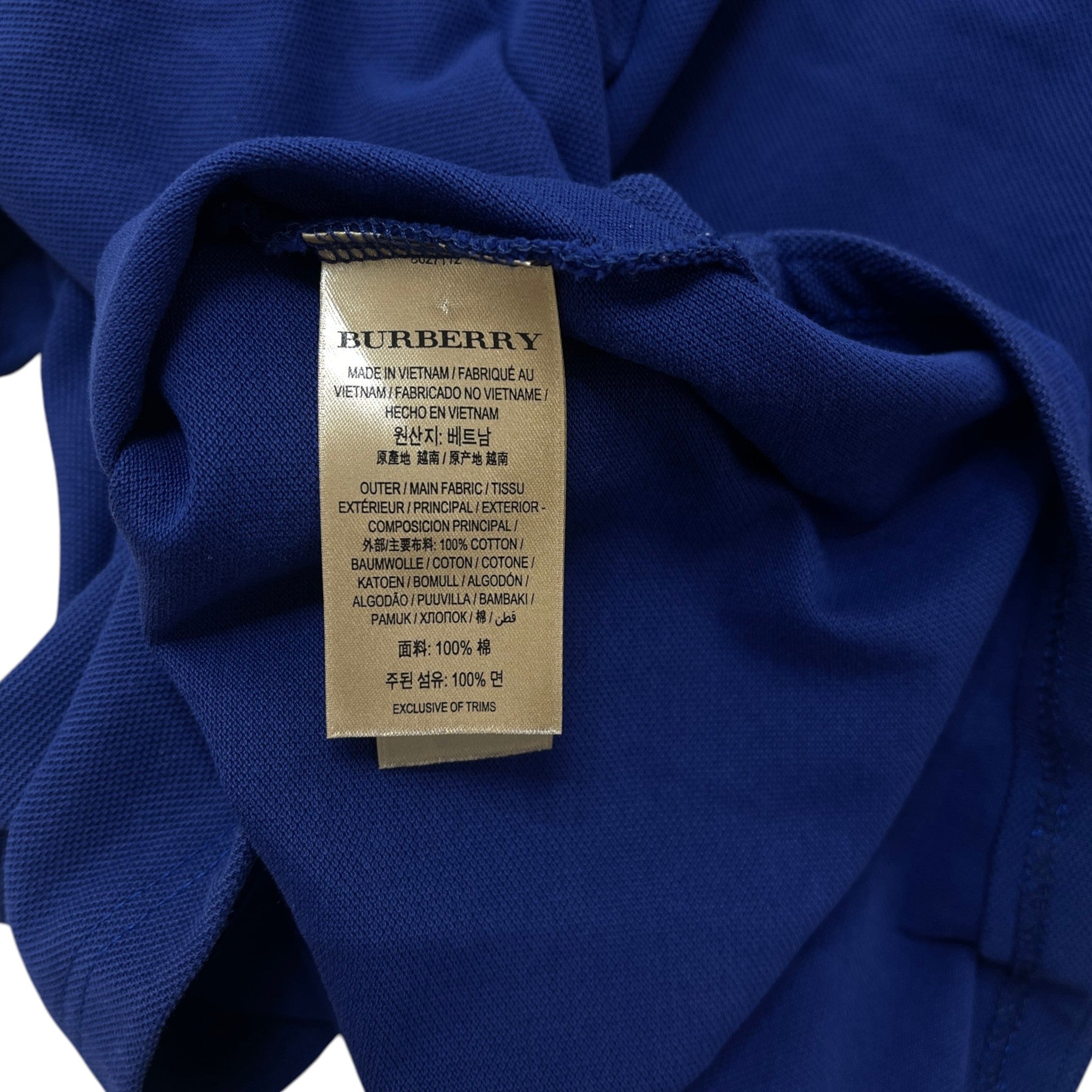 Men's Embroidered Logo Polo Shirt Blue Size L