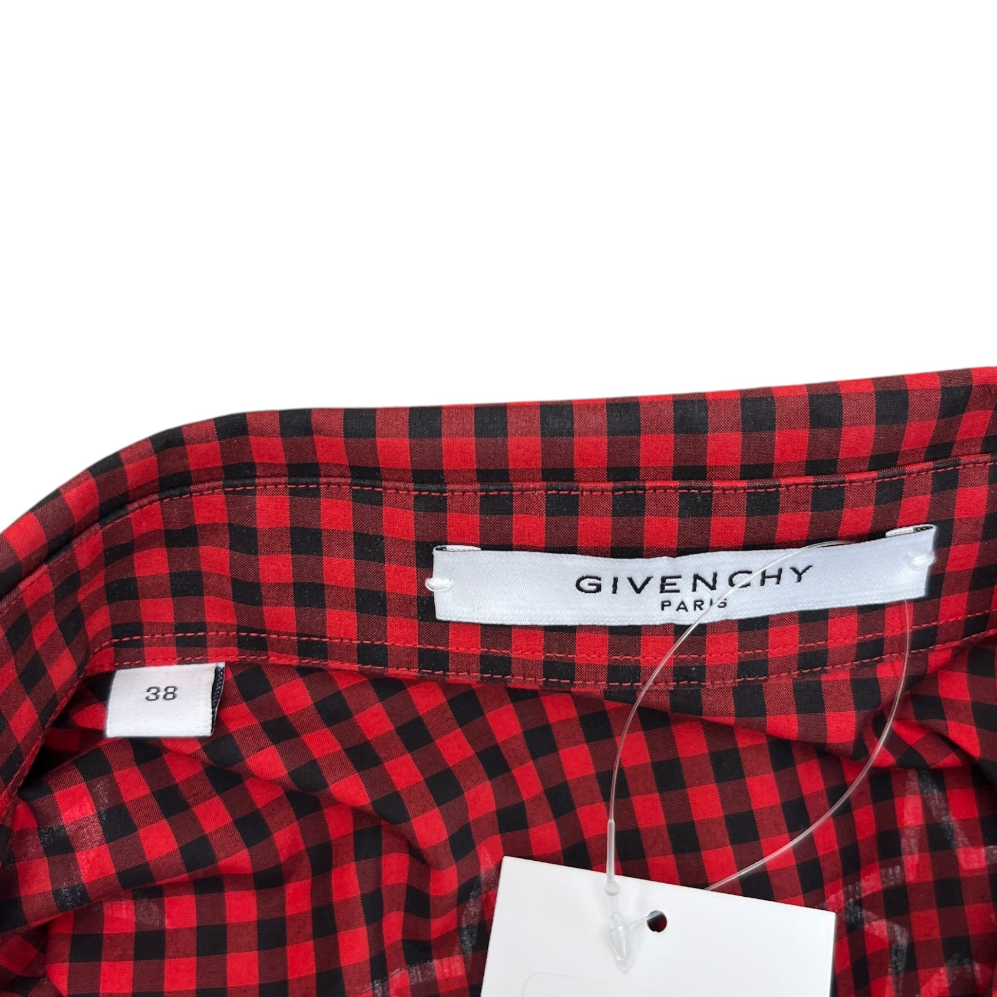 Men's Star-Print Gingham Long Sleeve Shirt Red Size S