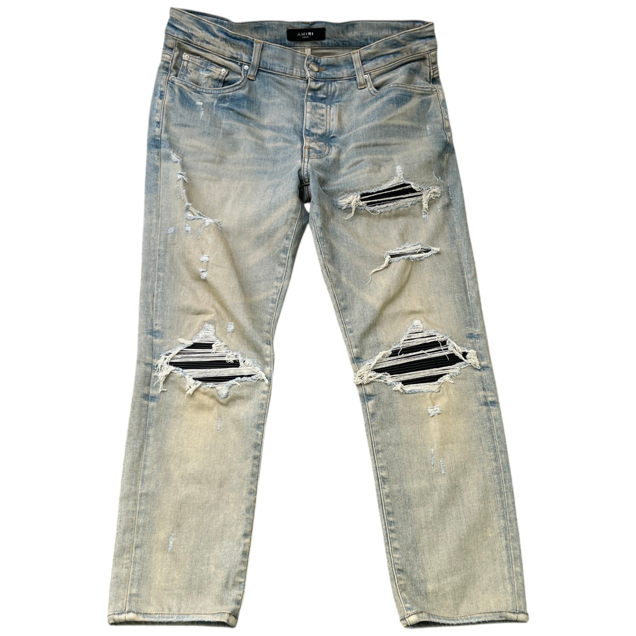 Men's Distressed Mx1 Jeans Blue Size Waist 34"