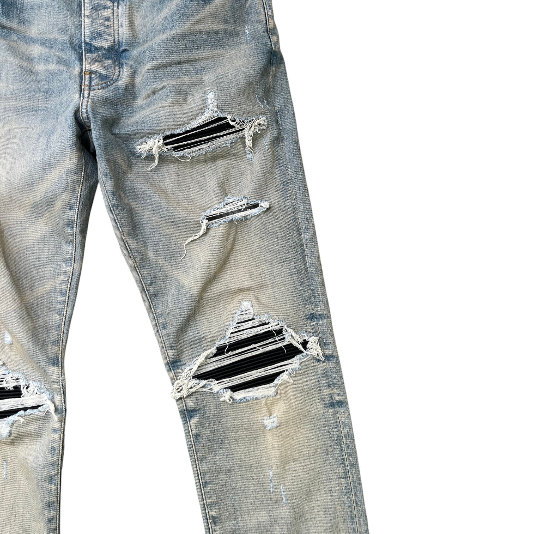 Men's Distressed Mx1 Jeans Blue Size Waist 34"