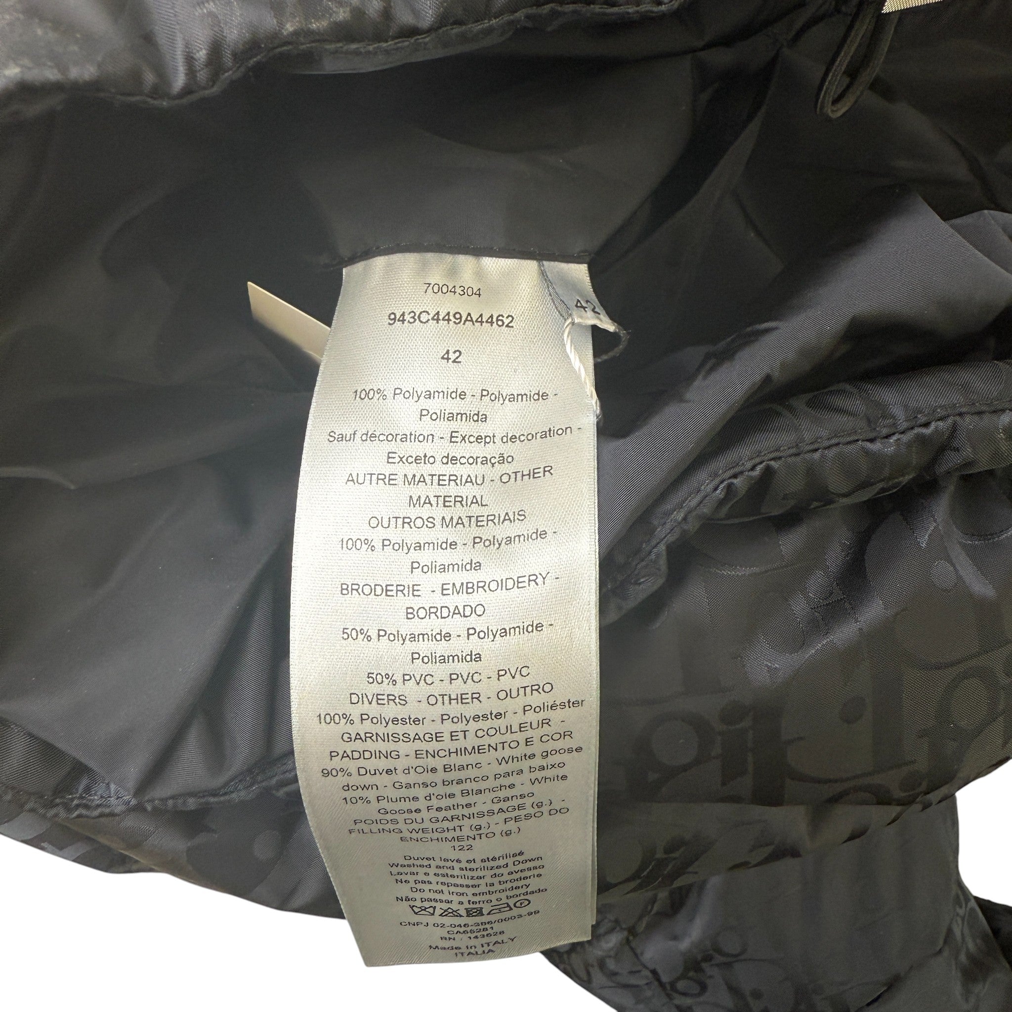 Men's Oblique Down Jacket Black Size XXS