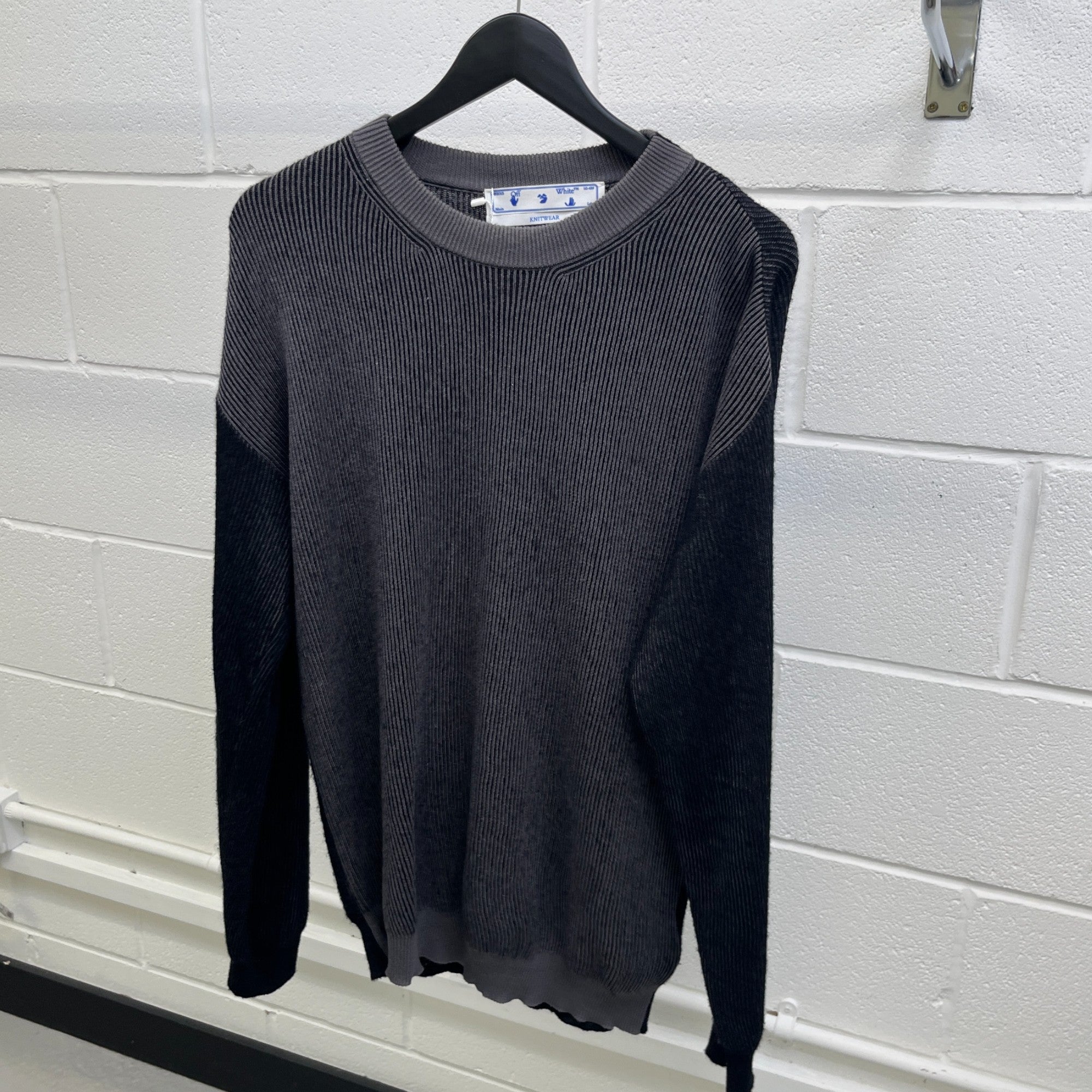 Men's Arrow Logo Knit Jumper Grey Size XL