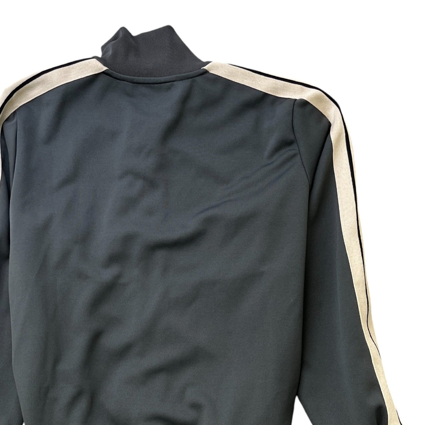 Men's Stripe Logo Print Track Jacket Charcoal Size L