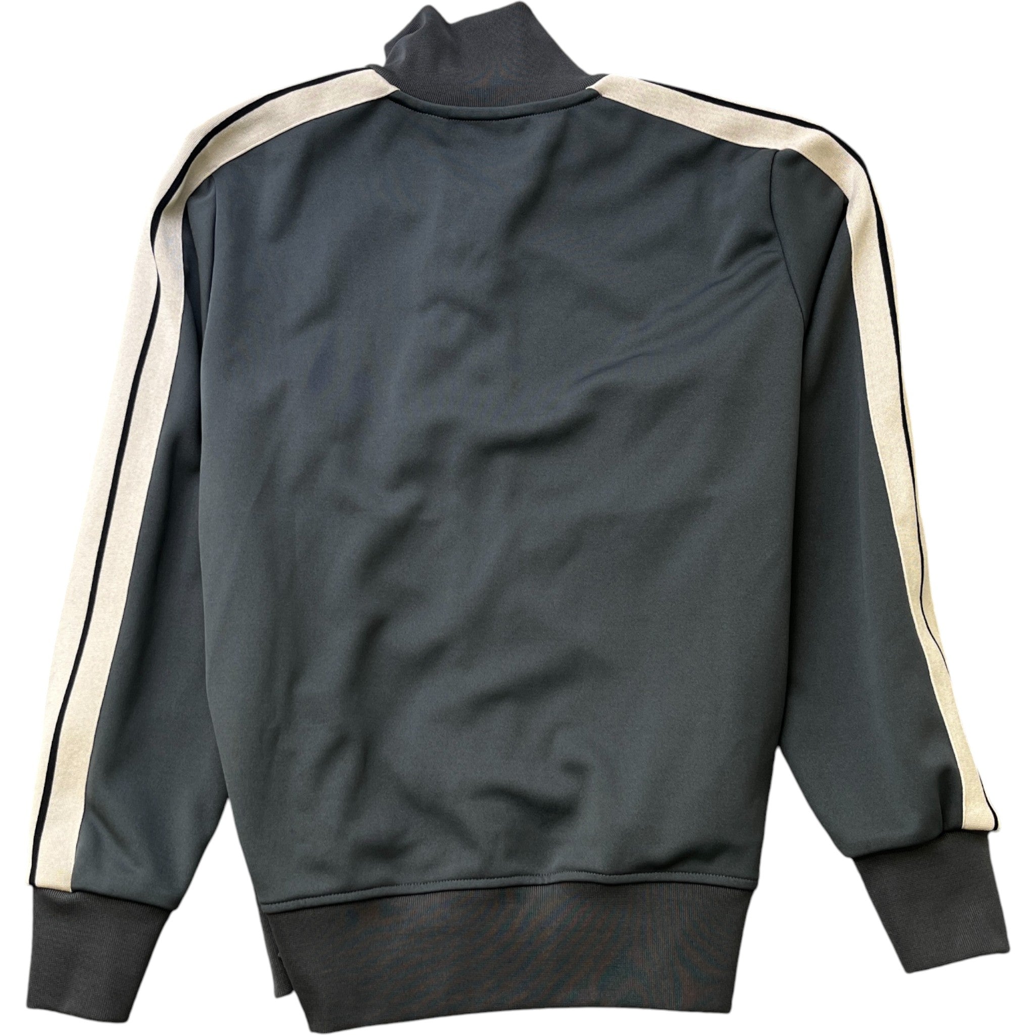 Men's Stripe Logo Print Track Jacket Charcoal Size L