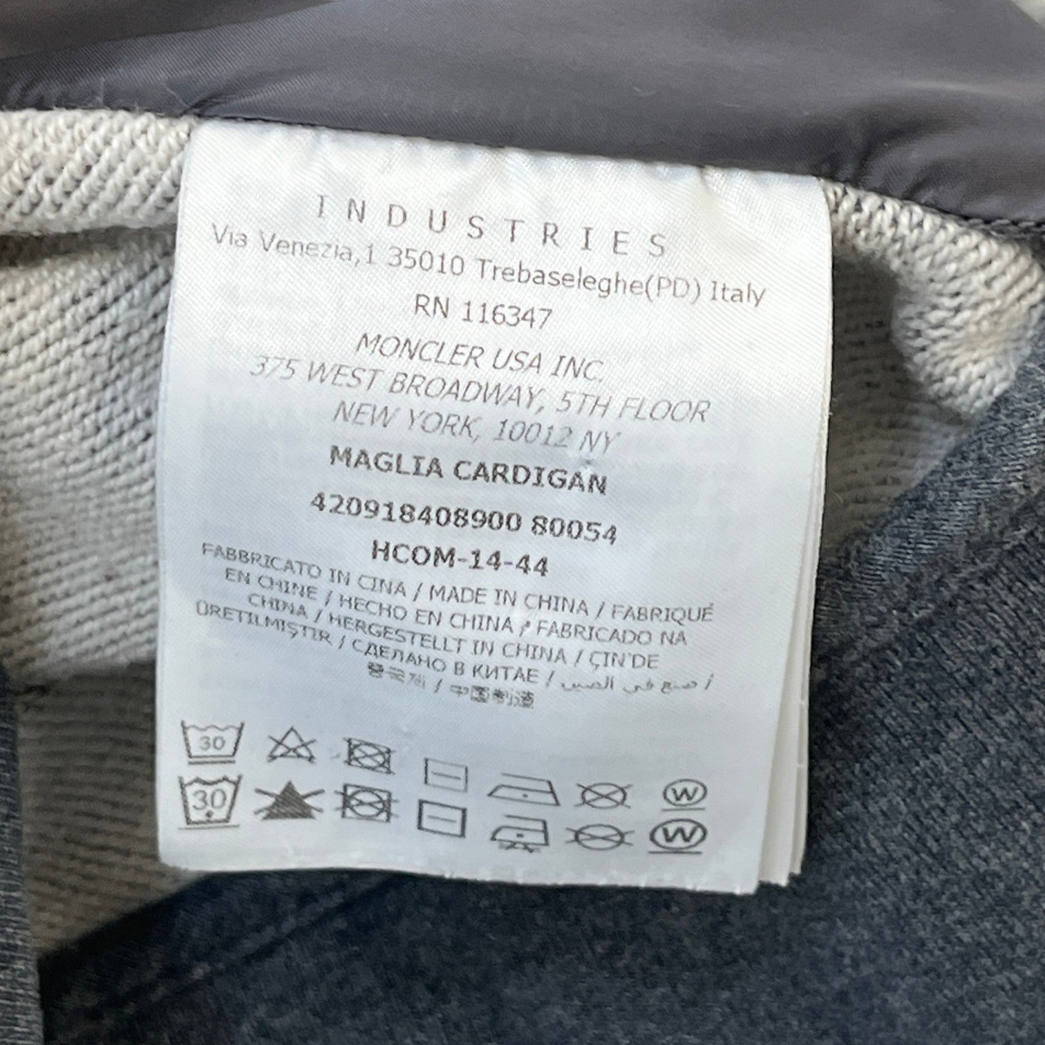 Men's Maglia Cardigan Jumper Grey Size M