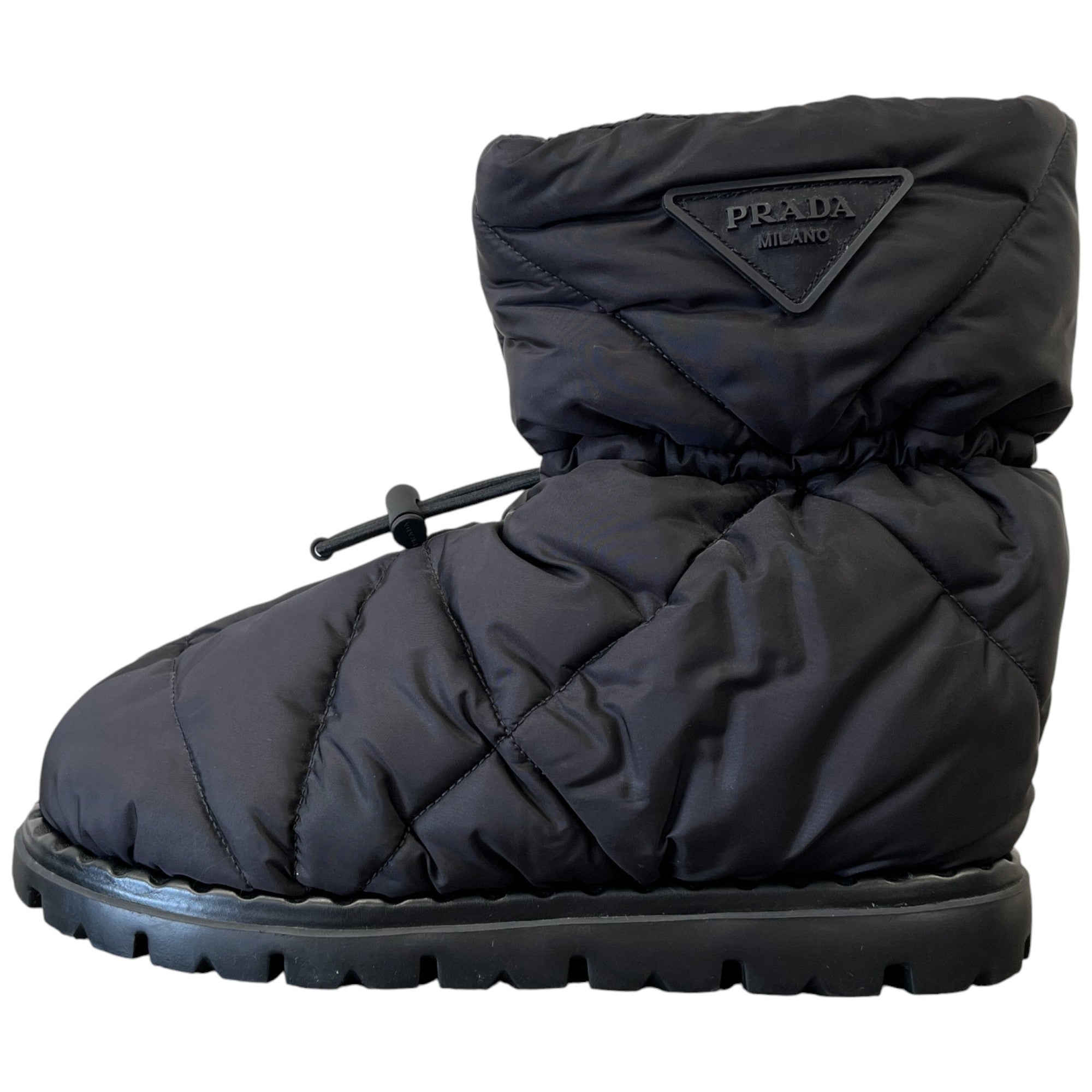 Women's Quilted Plaque Logo Boots Black Size EU 37 / UK 4