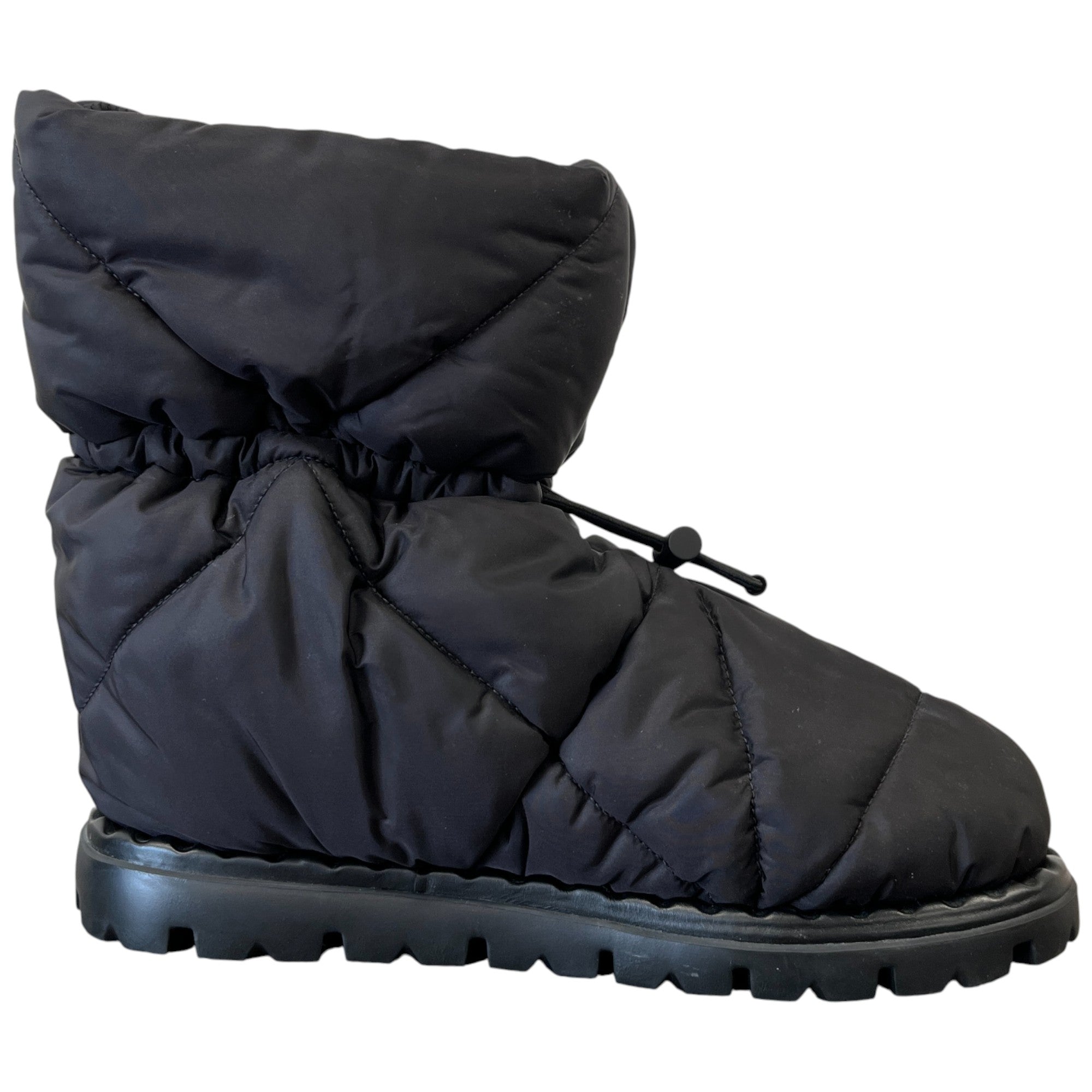 Women's Quilted Plaque Logo Boots Black Size EU 37 / UK 4