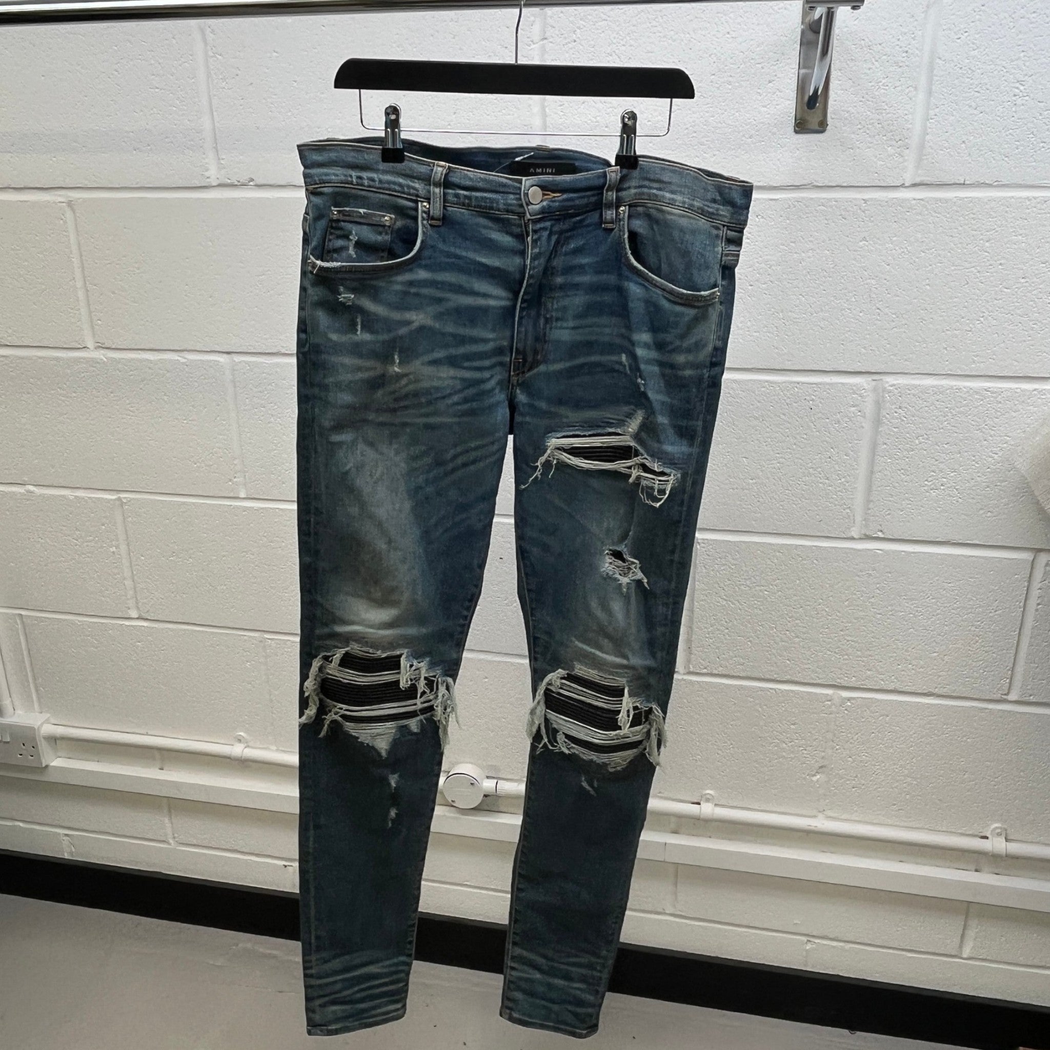 Men's Distressed Mx1 Jeans Navy Size Waist 36"