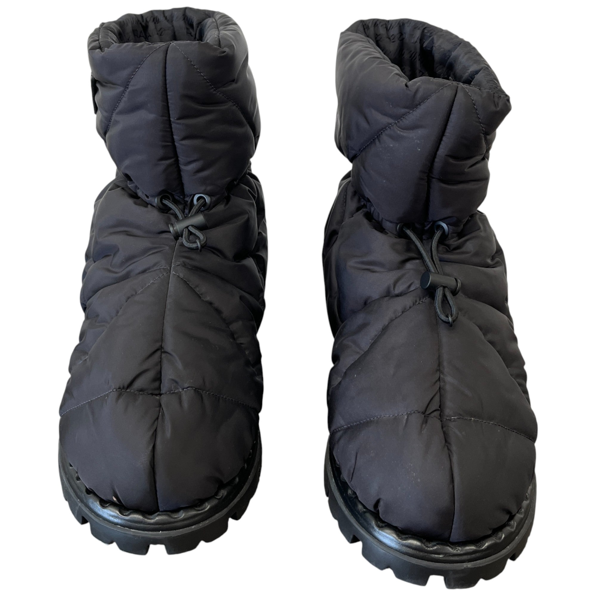 Women's Quilted Plaque Logo Boots Black Size EU 37 / UK 4