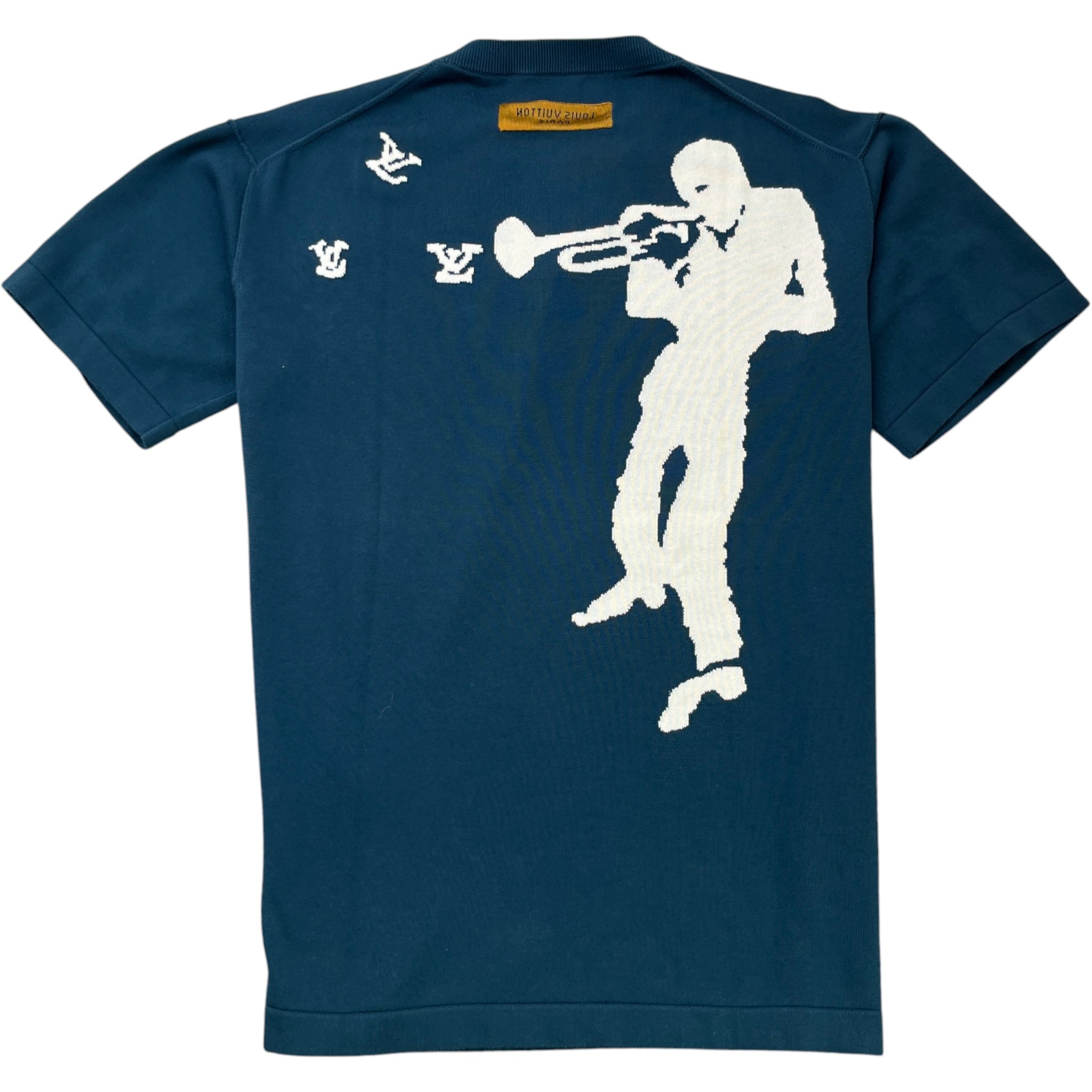 Men's Jazz Trumpeter T-Shirt Blue Size L