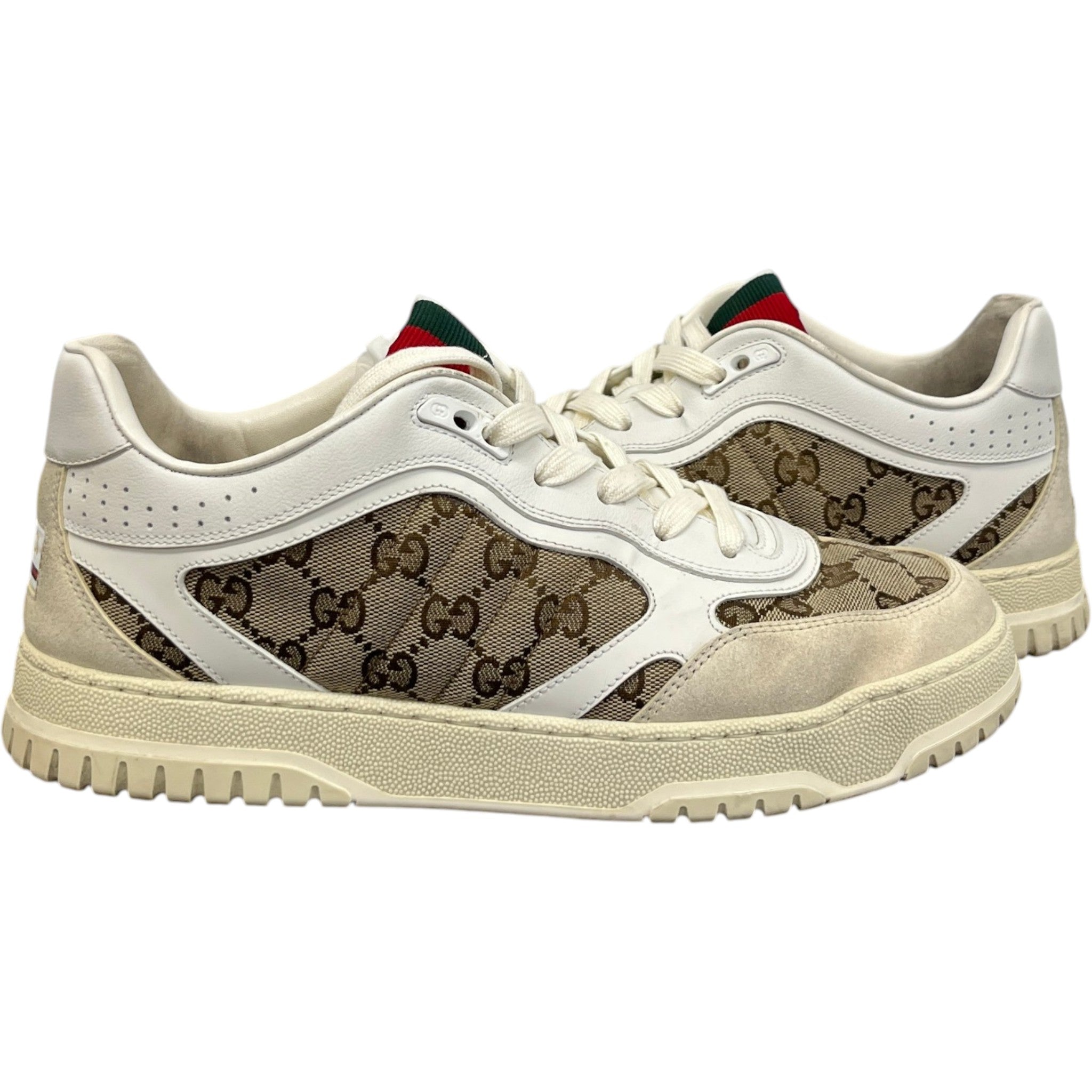Men's Original Gg Re-Web Low Trainers Beige Size EU 42 / UK 8