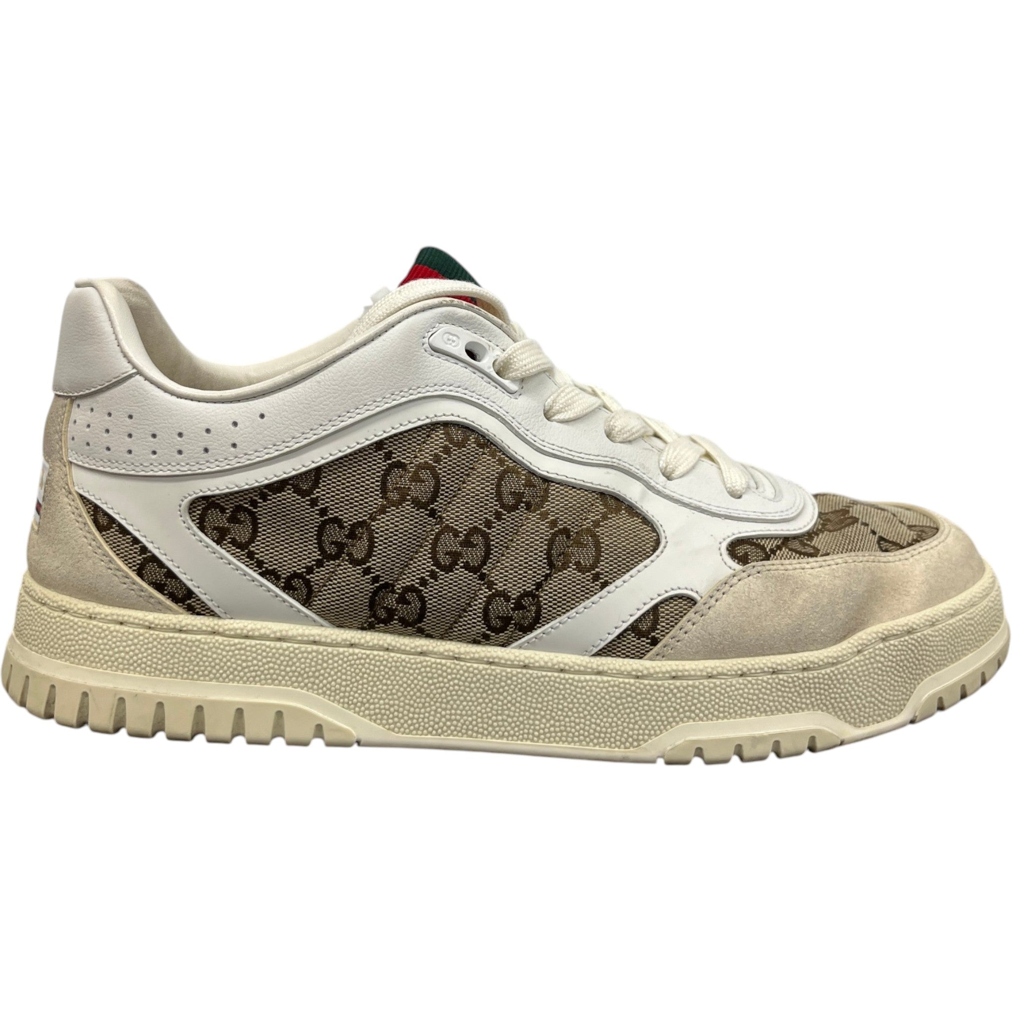 Men's Original Gg Re-Web Low Trainers Beige Size EU 42 / UK 8