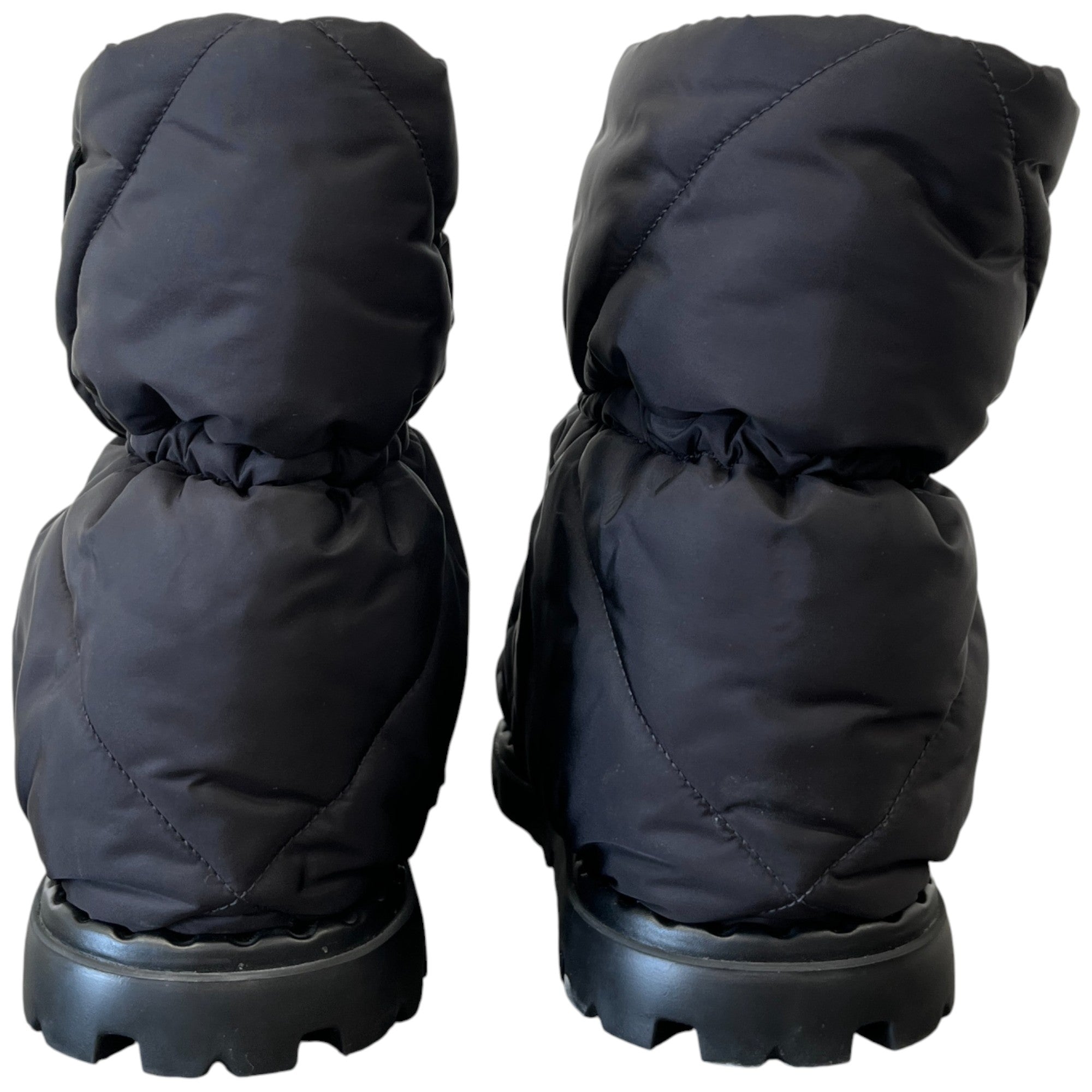 Women's Quilted Plaque Logo Boots Black Size EU 37 / UK 4