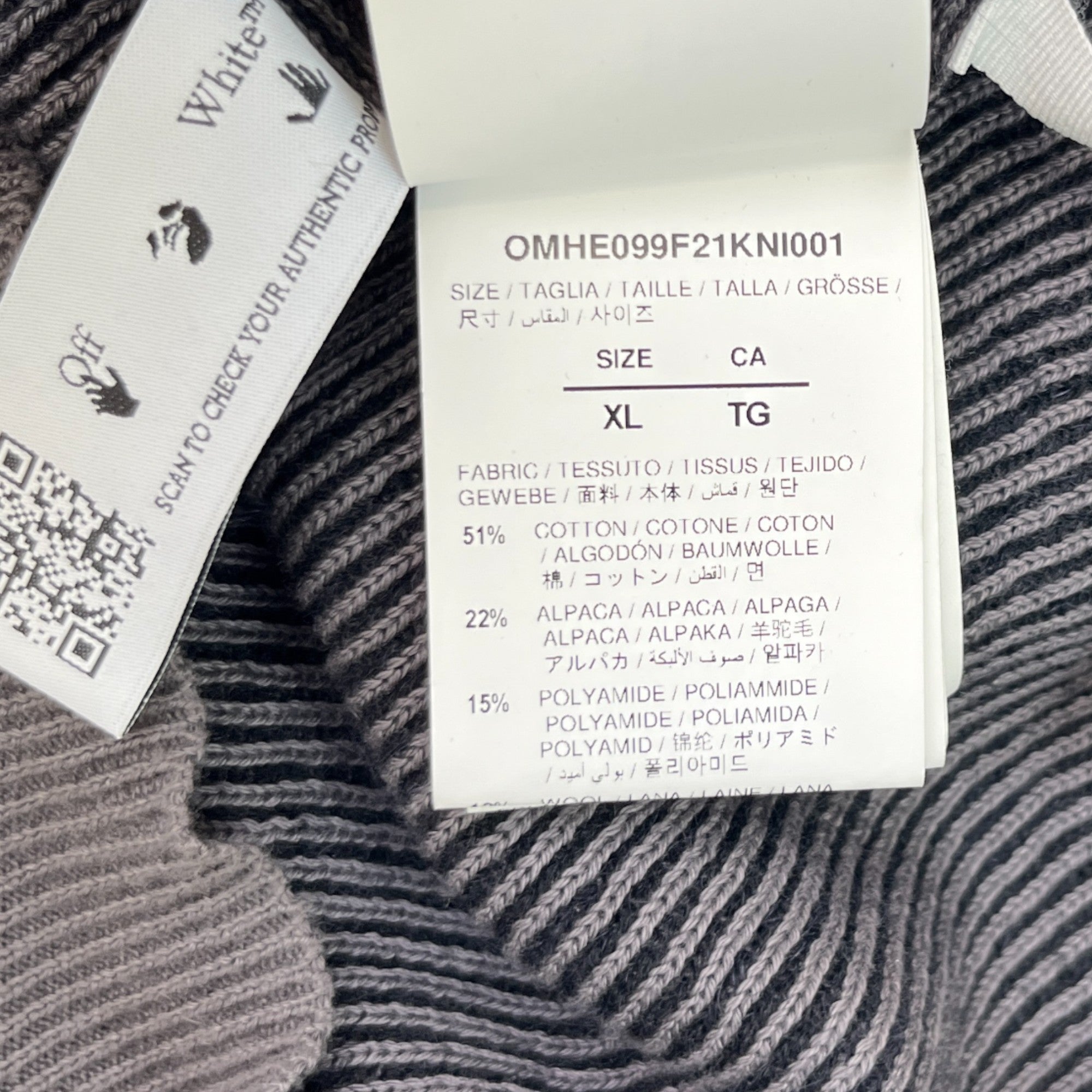 Men's Arrow Logo Knit Jumper Grey Size XL