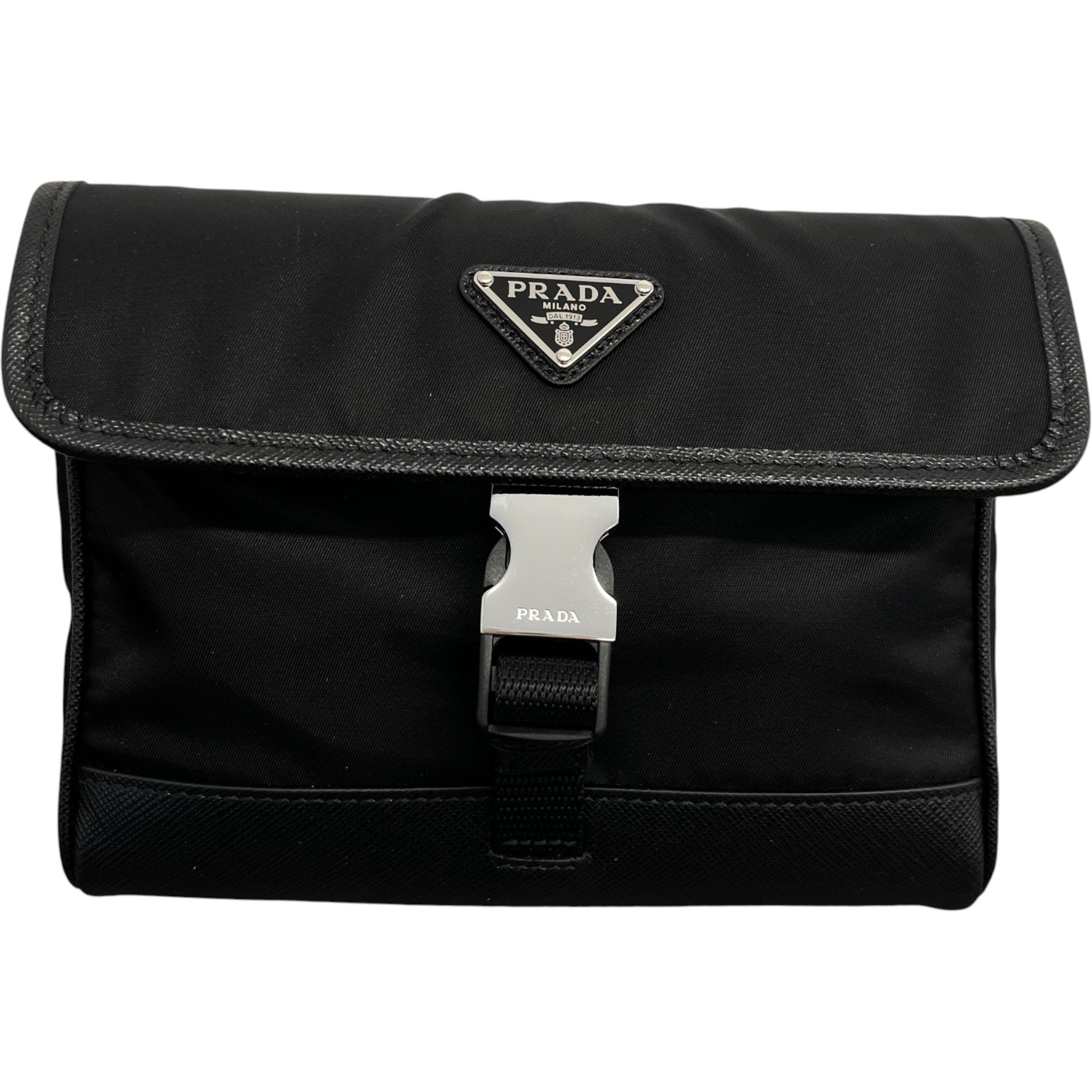 Men's Re-Nylon Saffiano Smartphone Case Bag Black