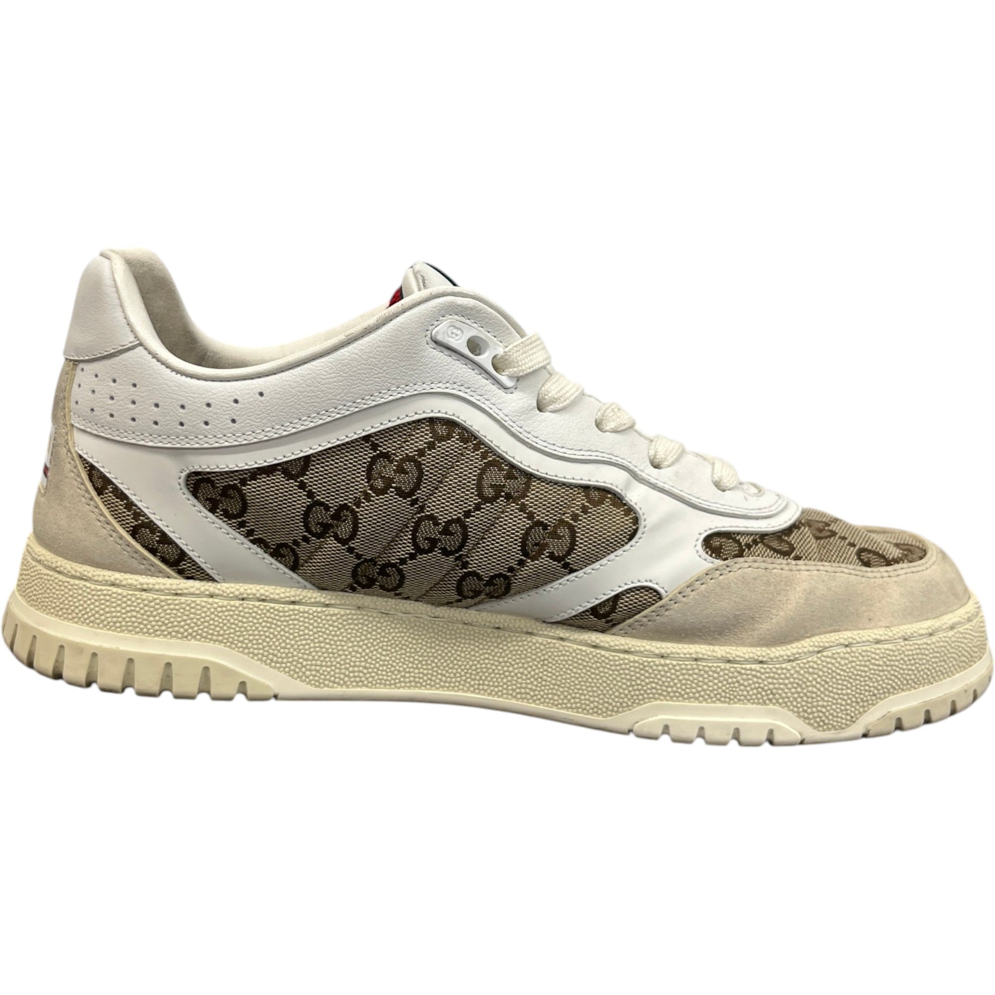 Men's Original Gg Re-Web Low Trainers Beige Size EU 42 / UK 8