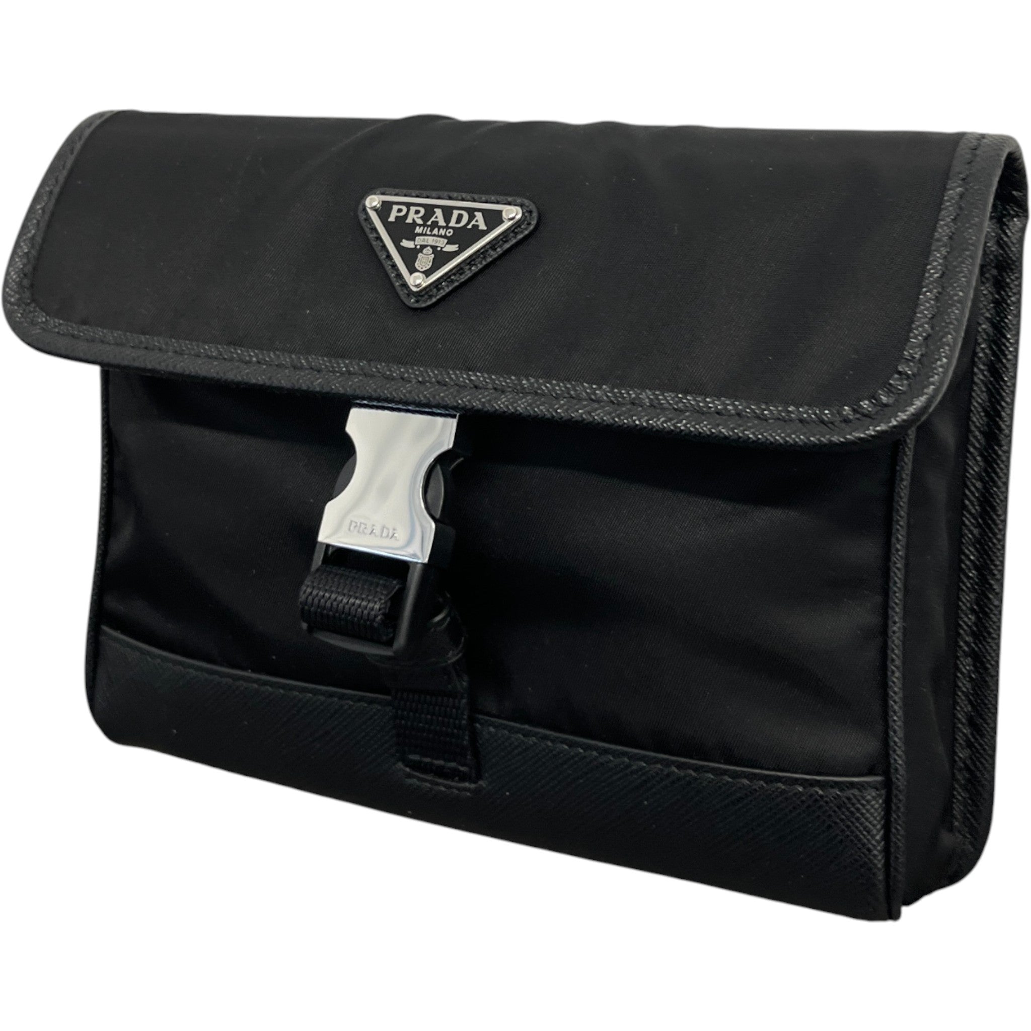 Men's Re-Nylon Saffiano Smartphone Case Bag Black