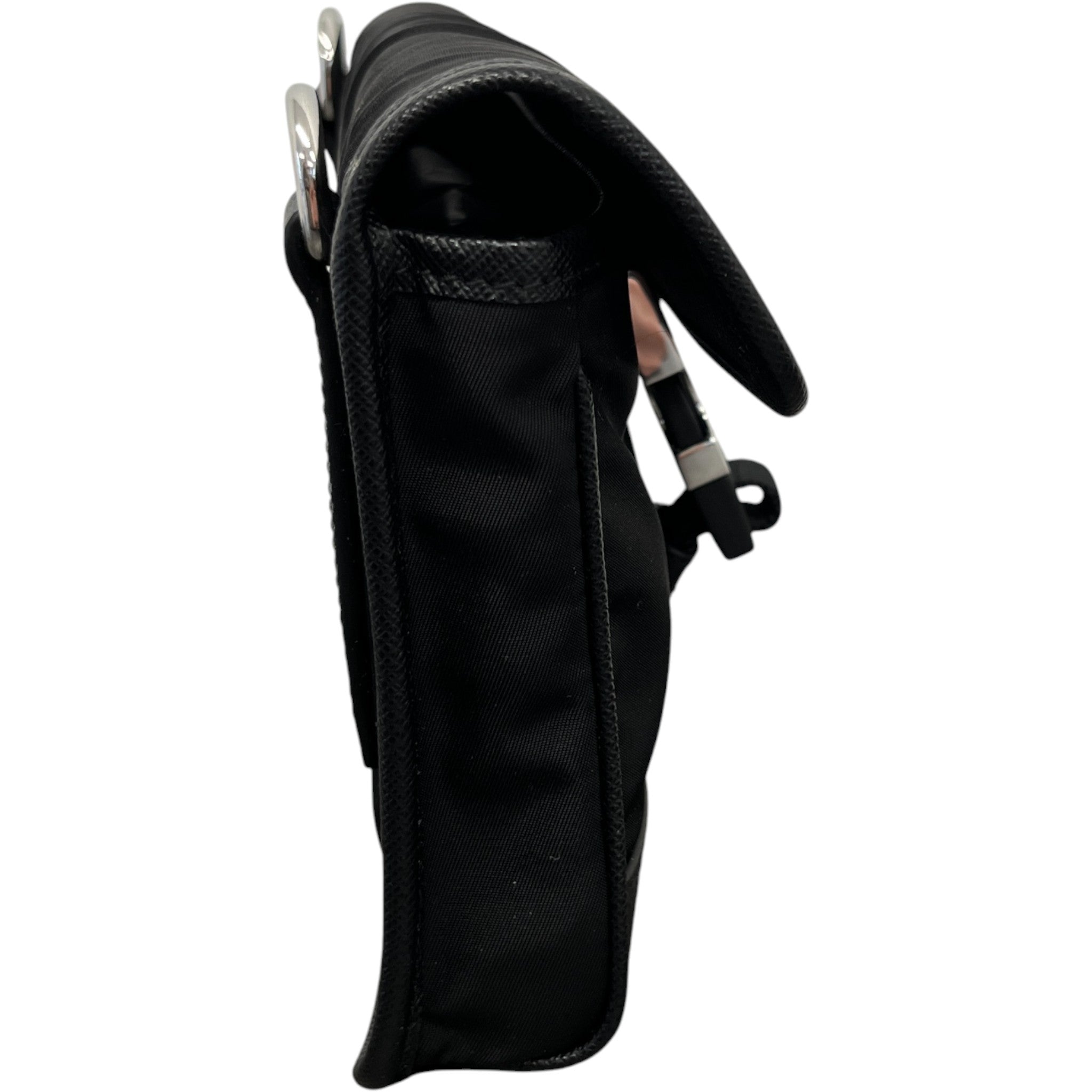 Men's Re-Nylon Saffiano Smartphone Case Bag Black