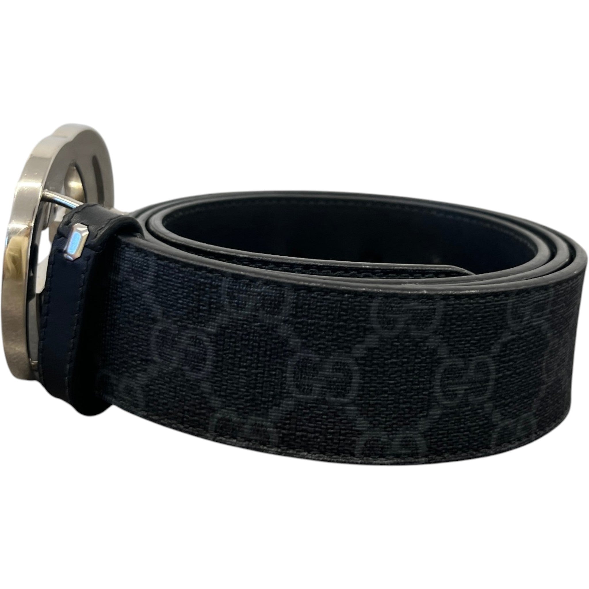 Men's Interlocking Gg Supreme Belt Black Size Waist 40"