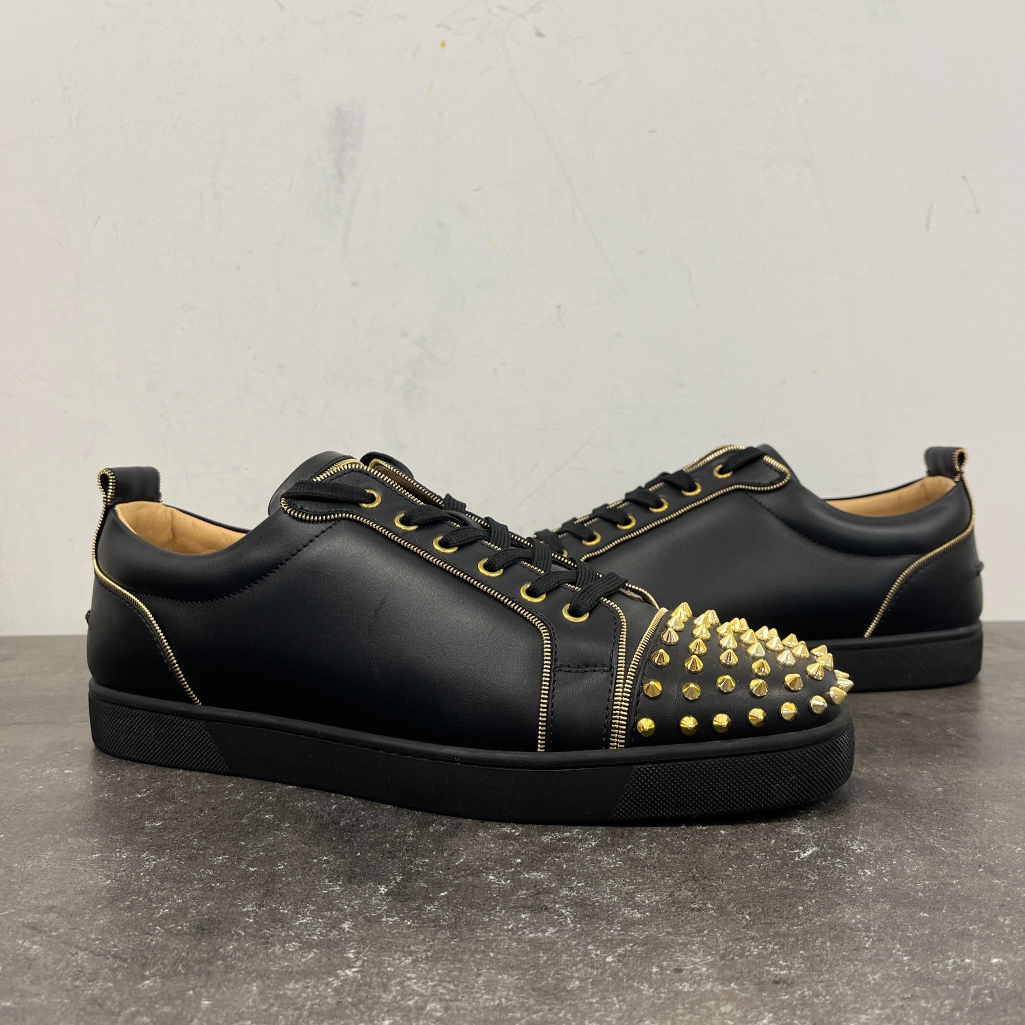 Men's Rush Spike Zip Low Trainers Black Size EU 46 / UK 12