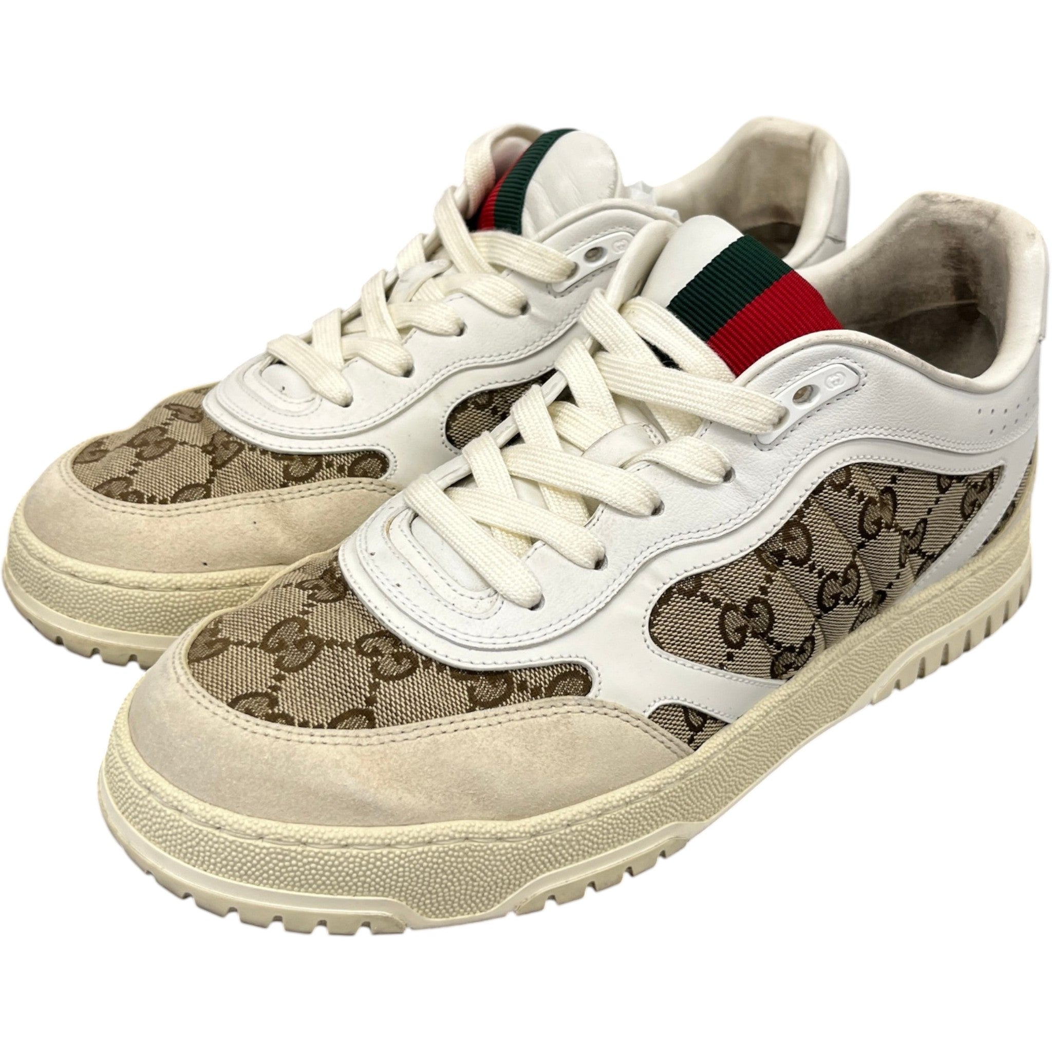 Men's Original Gg Re-Web Low Trainers Beige Size EU 42 / UK 8