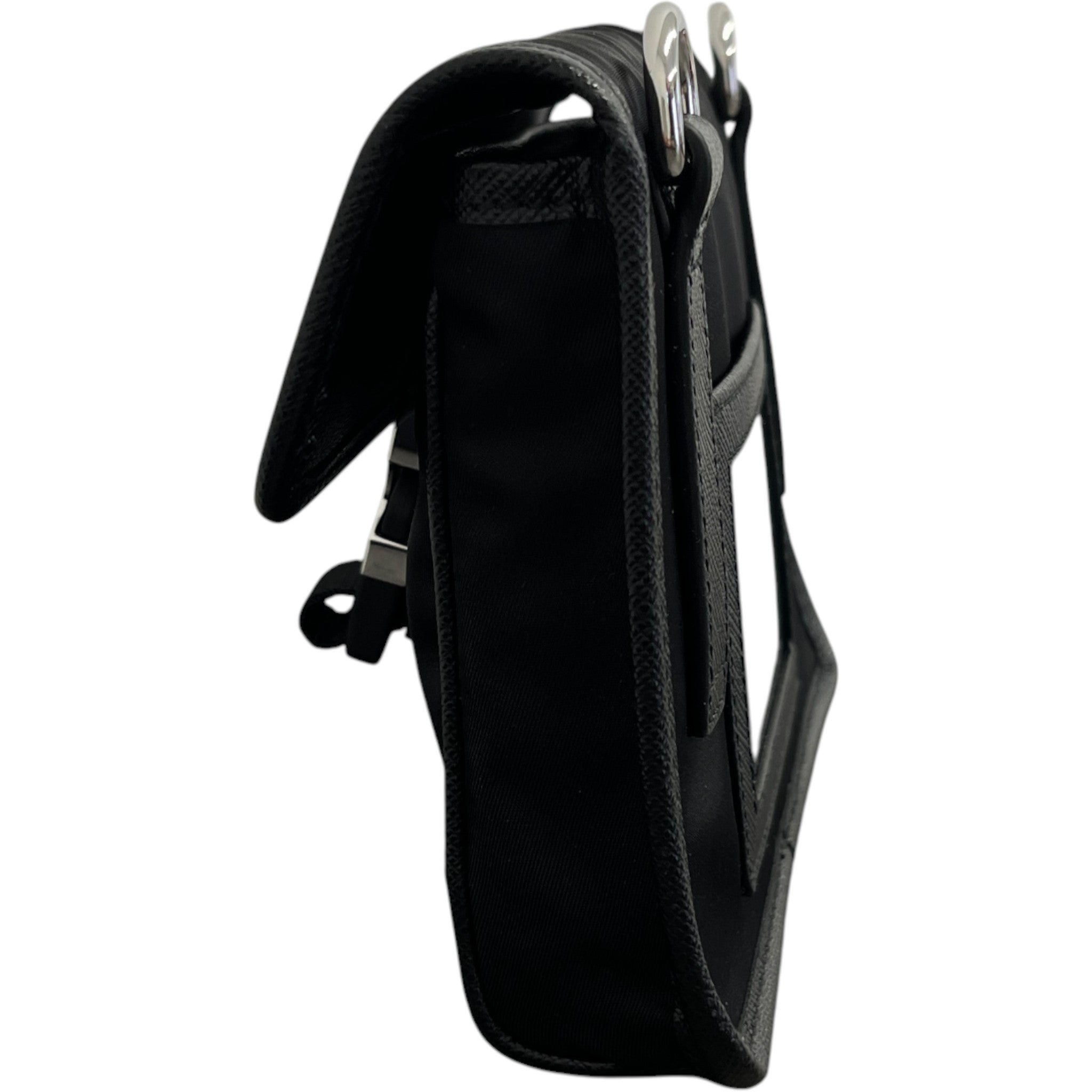 Men's Re-Nylon Saffiano Smartphone Case Bag Black