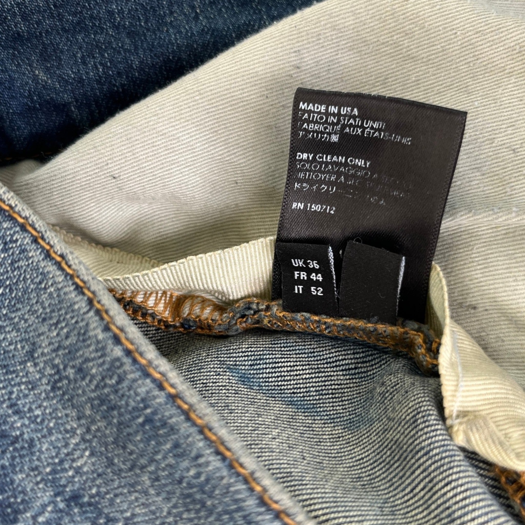 Men's Distressed Mx1 Jeans Navy Size Waist 36"
