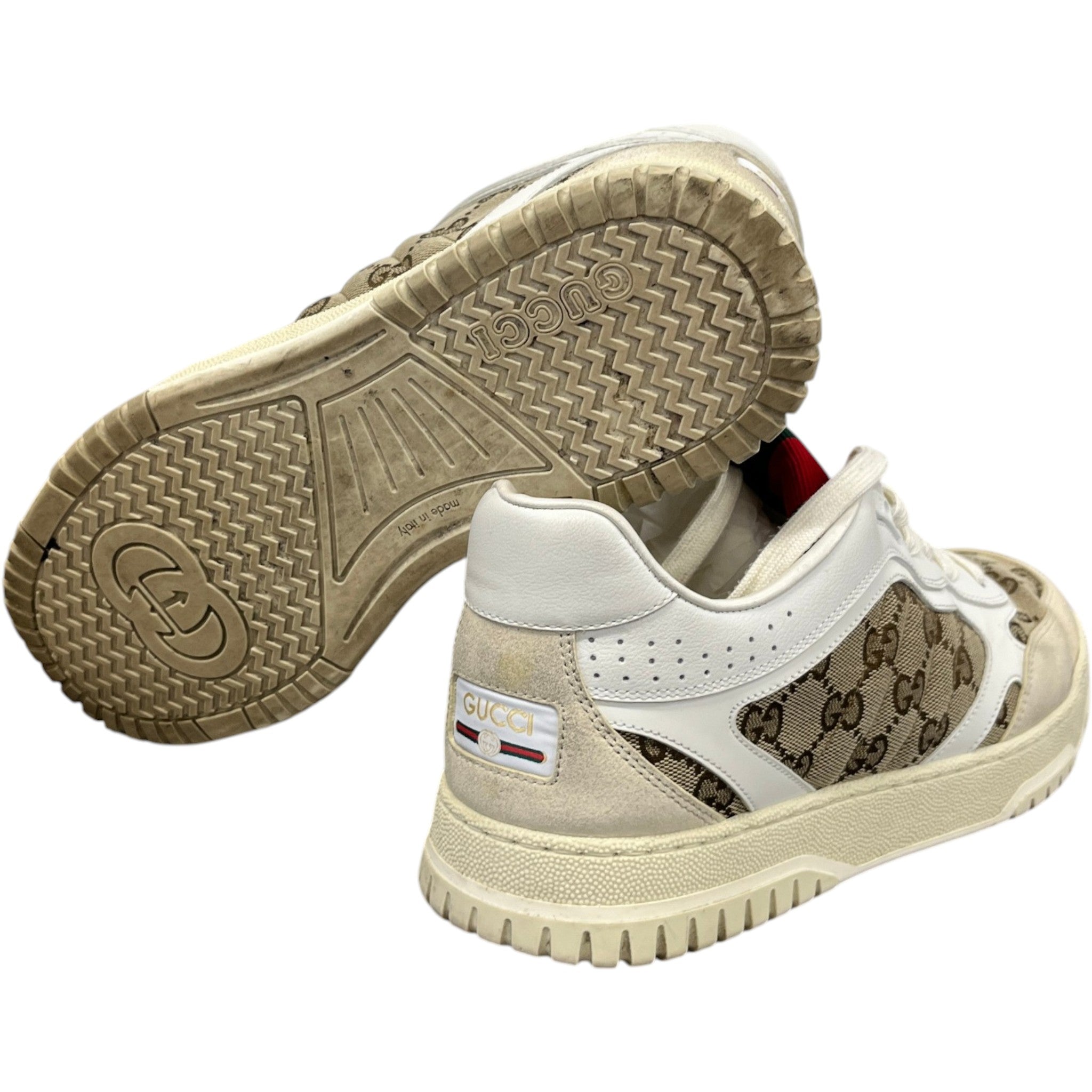 Men's Original Gg Re-Web Low Trainers Beige Size EU 42 / UK 8